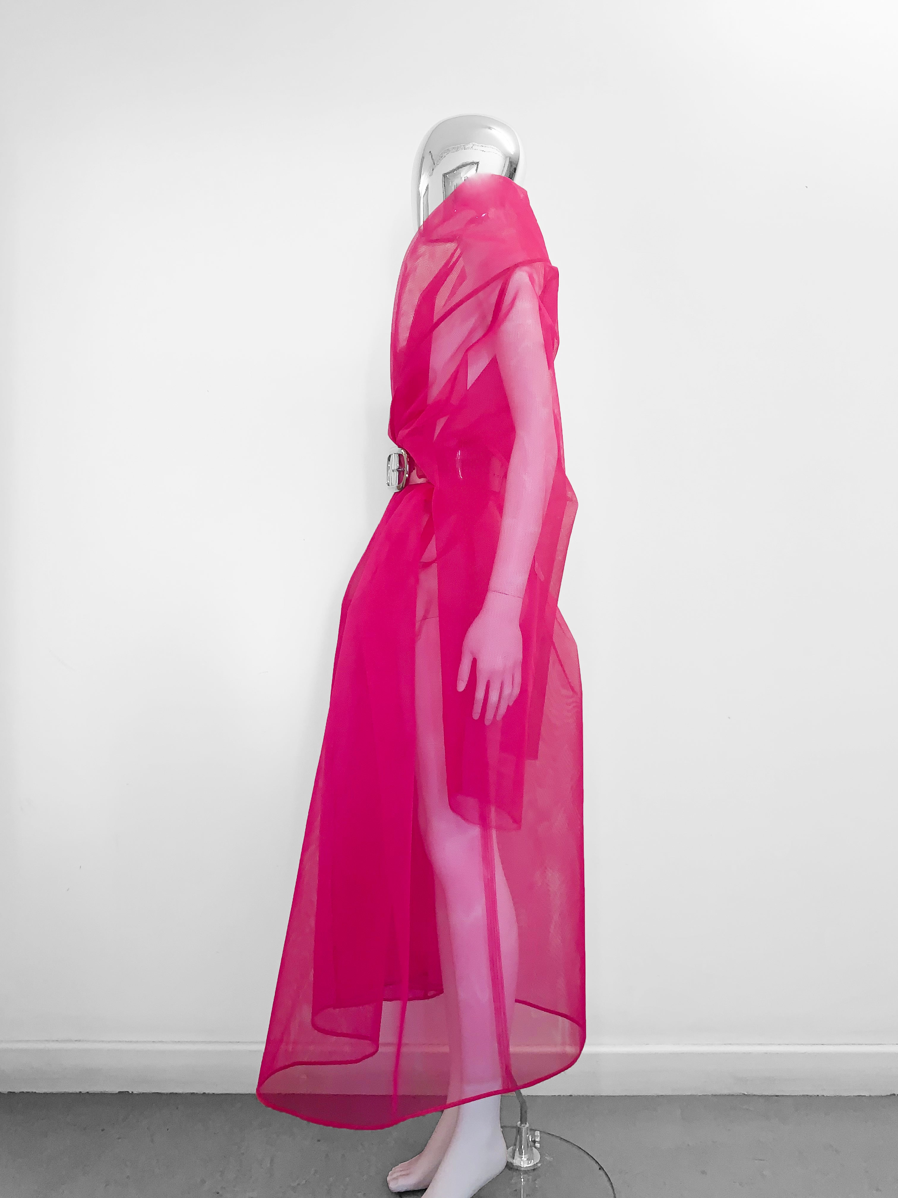 Jivomir Domoustchiev Oversized Stiffened Net Coat hand crafted in East London atelier