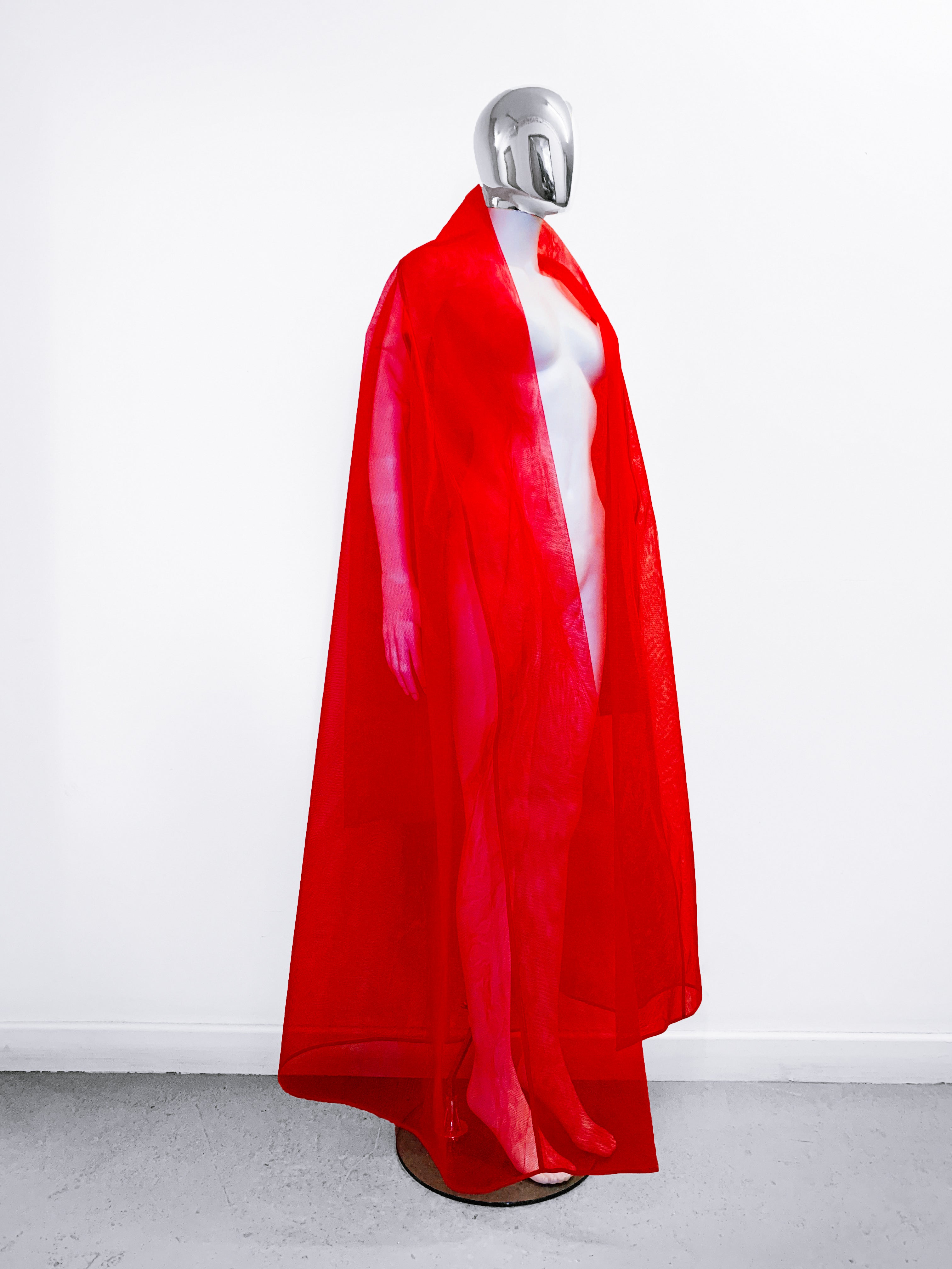 Jivomir Domoustchiev Oversized Stiffened Net Coat hand crafted in East London atelier