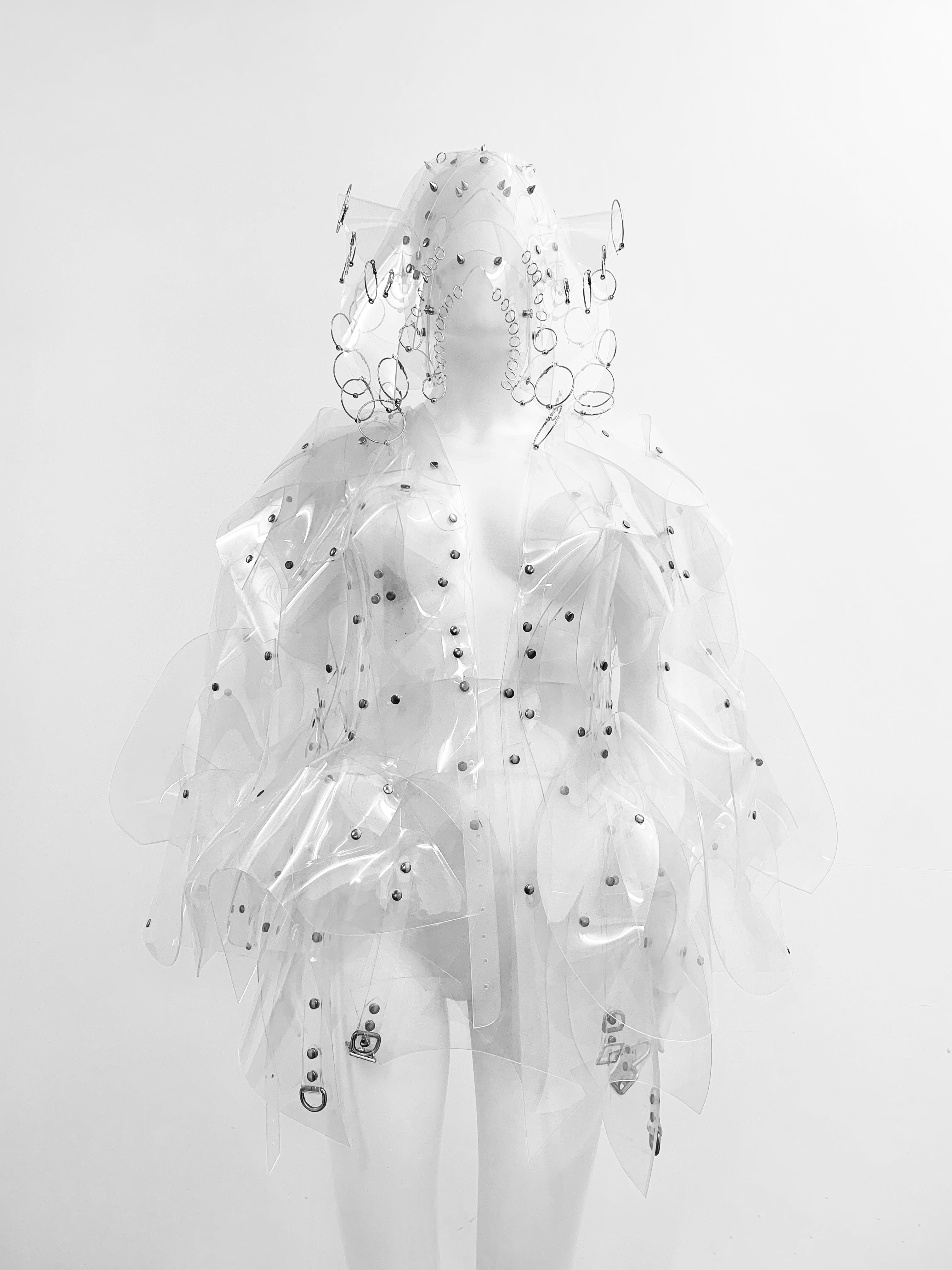 ONNA BUGEISHHA BY JIVOMIR DOMOUSTCHEV FEMALE SAMURAI FUTURE SCULKPTURE FASHON N VEGAN VINYL HAND CRAFTED TO ORDER IN LONDON VEGAN VINYL