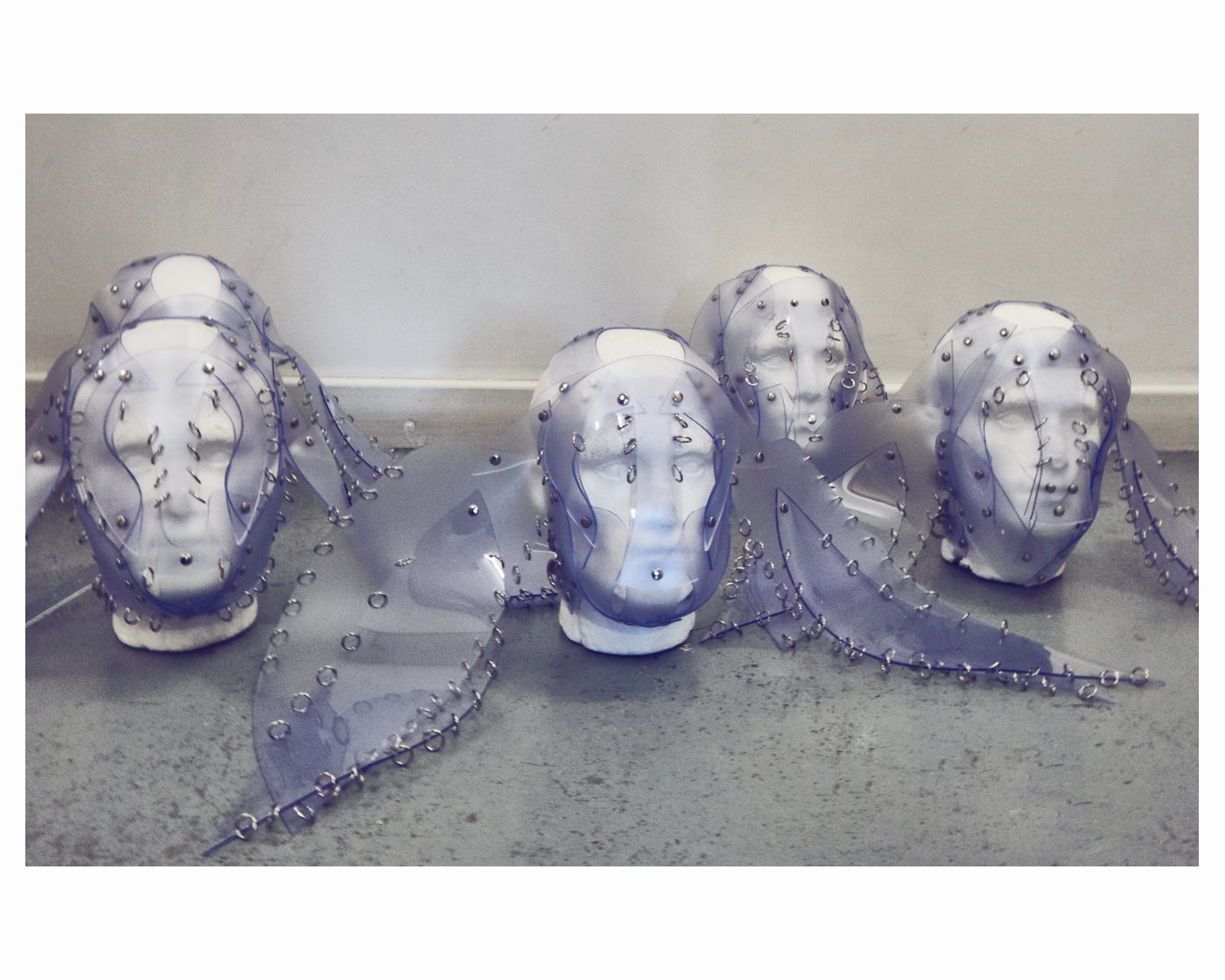 Vegan vinyl spirit animal studded kink role-play anime headpiece mask carnival rabbit cat eagle wolf dog ring Jivomir Domoustchiev