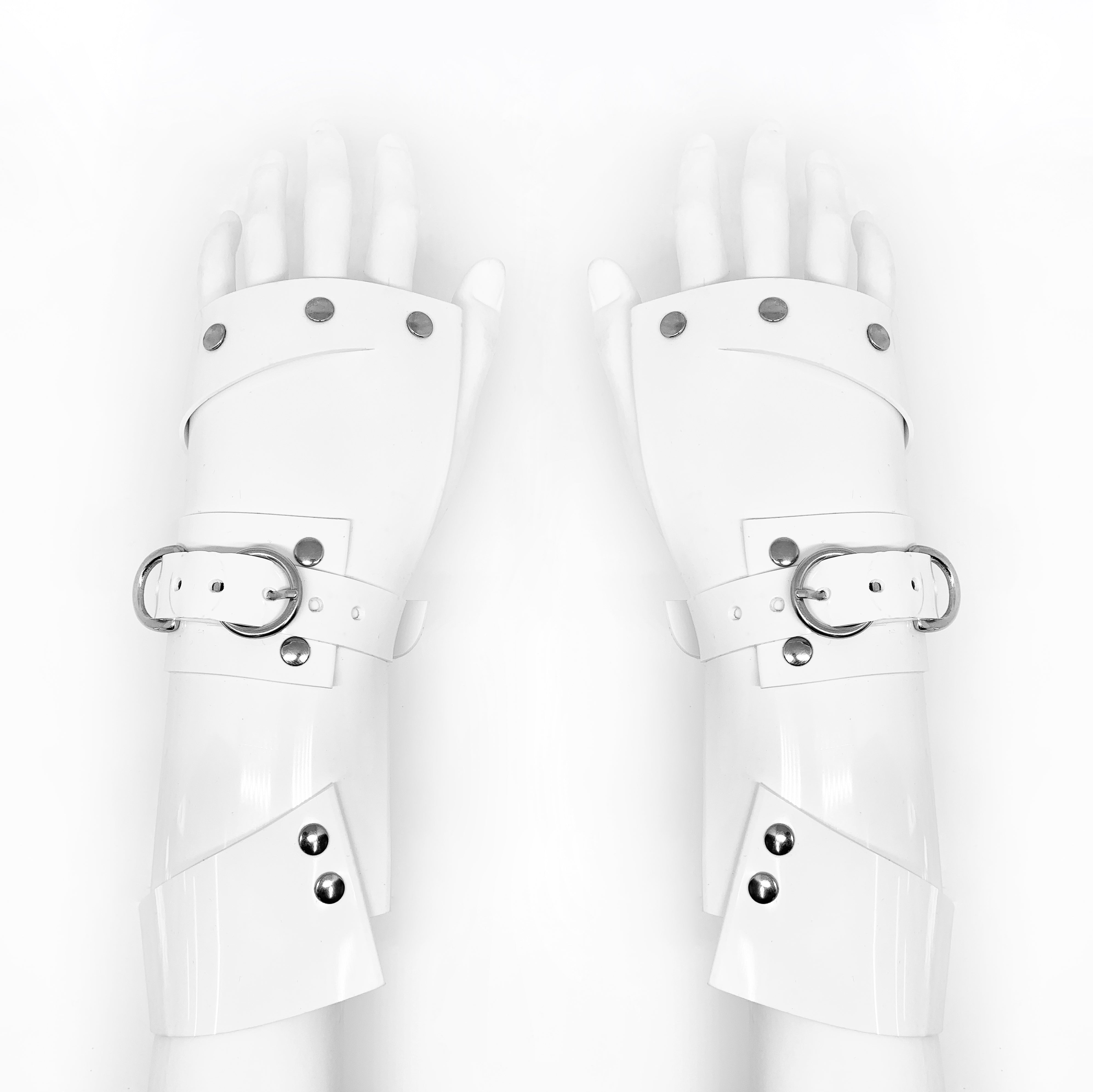 ATÉLIER JIVOMIR luxury vegan vinyl cuffs gauntles fashion accessorie