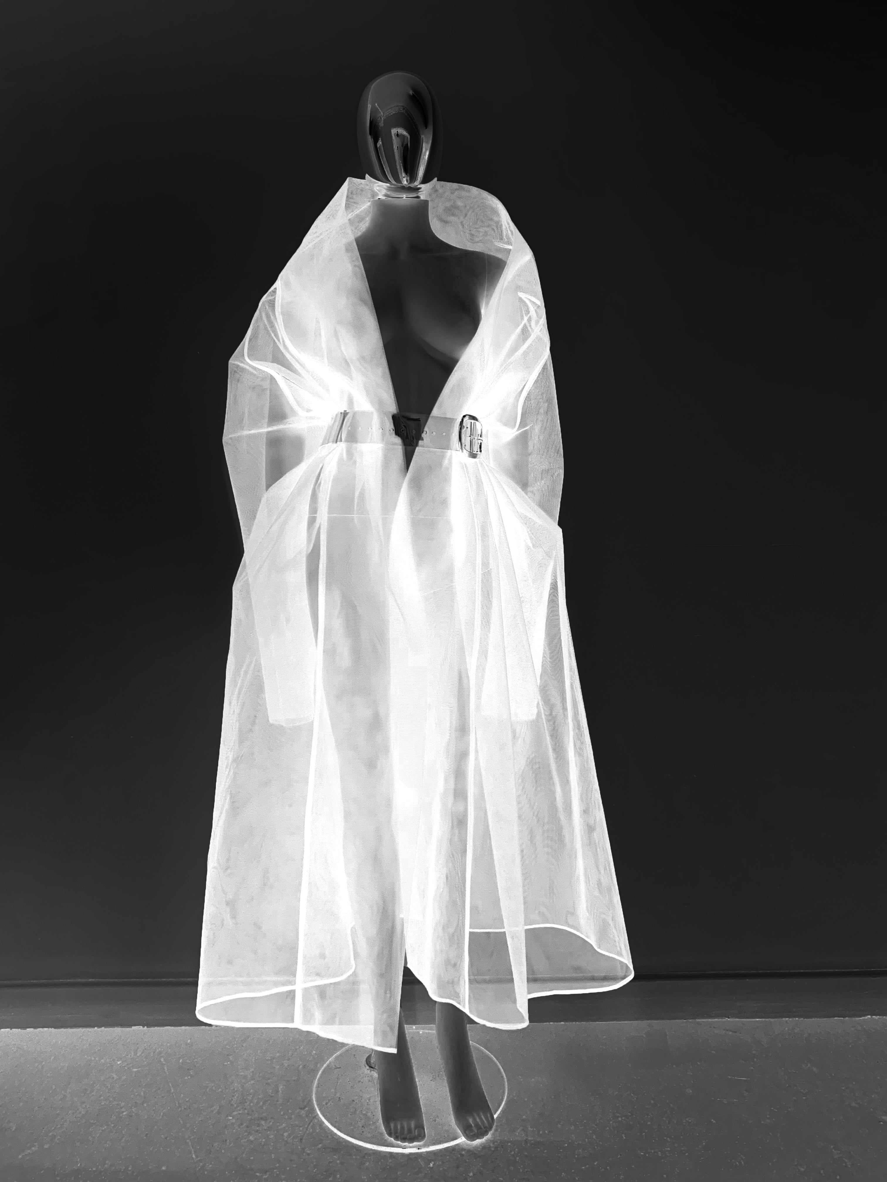 Jivomir Domoustchiev Oversized Stiffened Net Coat hand crafted in East London atelier