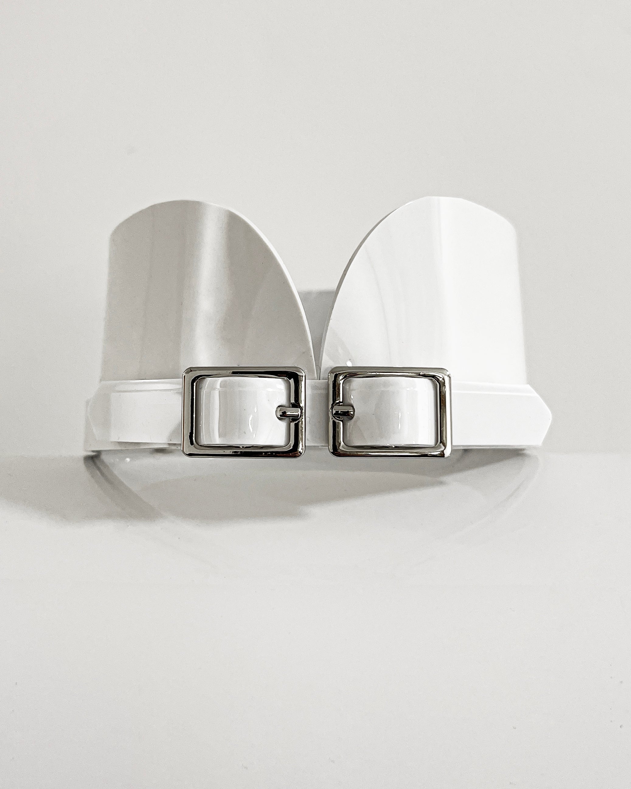 Jivomir Domoustchiev x Julien McDonald  vegan vinyl PVC fashion accessories belt harness collar choker bra bustier peplum corset kink cosplay vegan hand crafted London