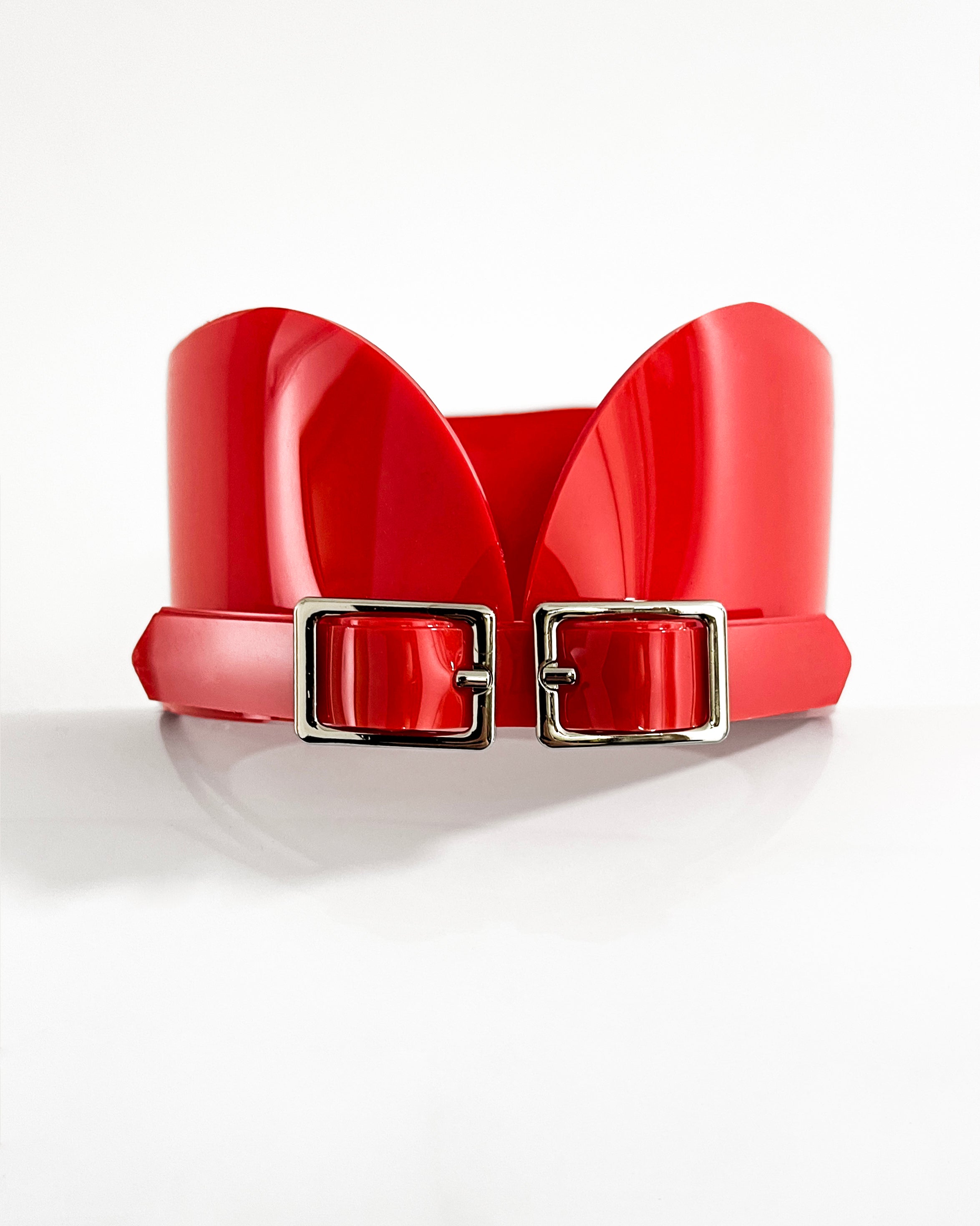 ATÉLIER JIVOMIR VEGAN LUXURY FASHION ACCESSORIES COLLAR CHOKER RED