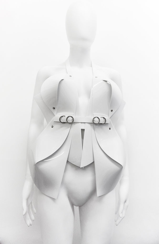 Jivomir Domoustchiev vegan vinyl sculpture harness hand crafted luxury must have love