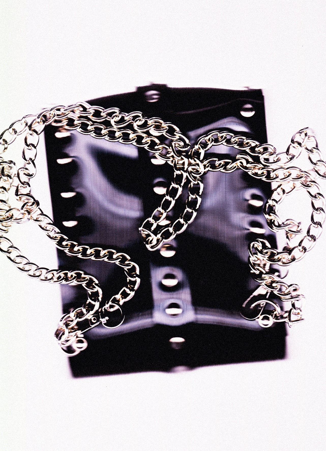 Jivomir Domoustchiev The Dream Collector blackJivomir Domoustchiev The Dream Collector Bag clear red vegan vinyl studded chain purse collectible handbag