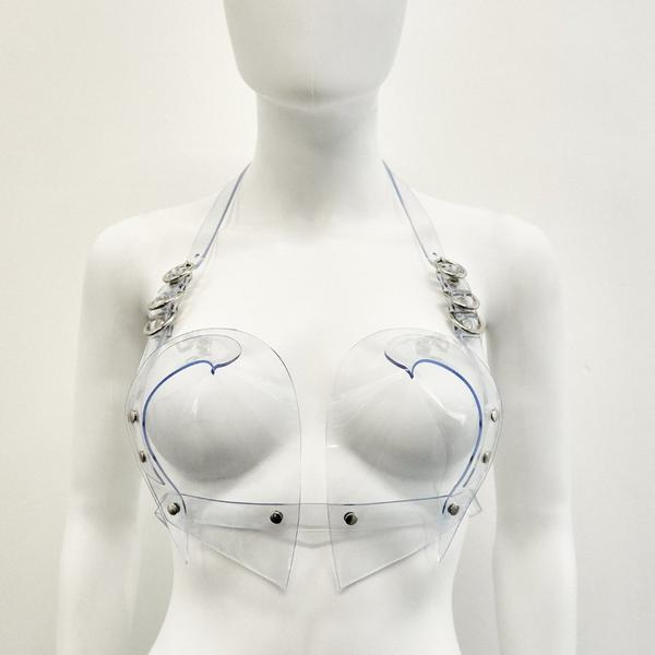 Jivomir Domoustchiev vegan vinyl pvc fashion wearable sculpture hand crafted to order only in East London Atelier independent luxury brand bras bustier corset