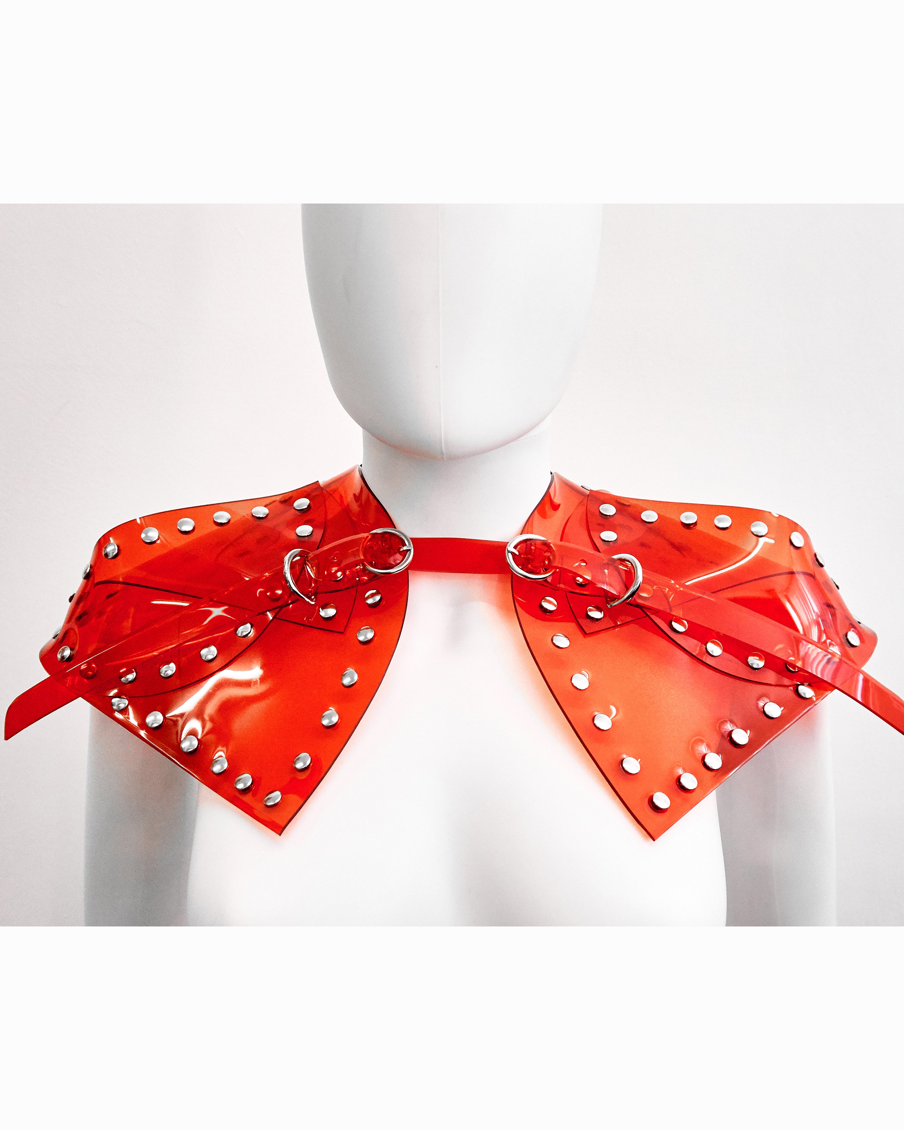 Jivomir Domoustchiev vegan vinyl pvc fashion wearable sculpture hand crafted to order only in East London Atelier independent luxury brand dress collar choker belt