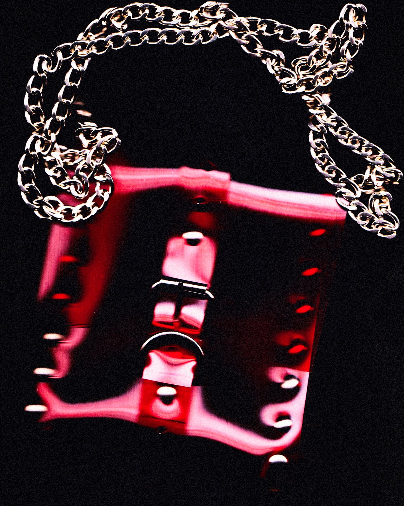 Jivomir Domoustchiev The Dream Collector transparent redJivomir Domoustchiev The Dream Collector Bag clear red vegan vinyl studded chain purse collectible handbag