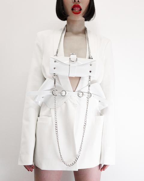 Jivomir Domoustchiev vinyl sculpture belt white