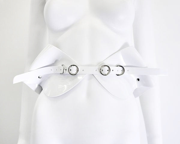 Jivomir Domoustchiev vegan vinyl sculpture fashion accessories hand crafted made in London kink avant garden future  luxury superhero cosplay kink latex fetish