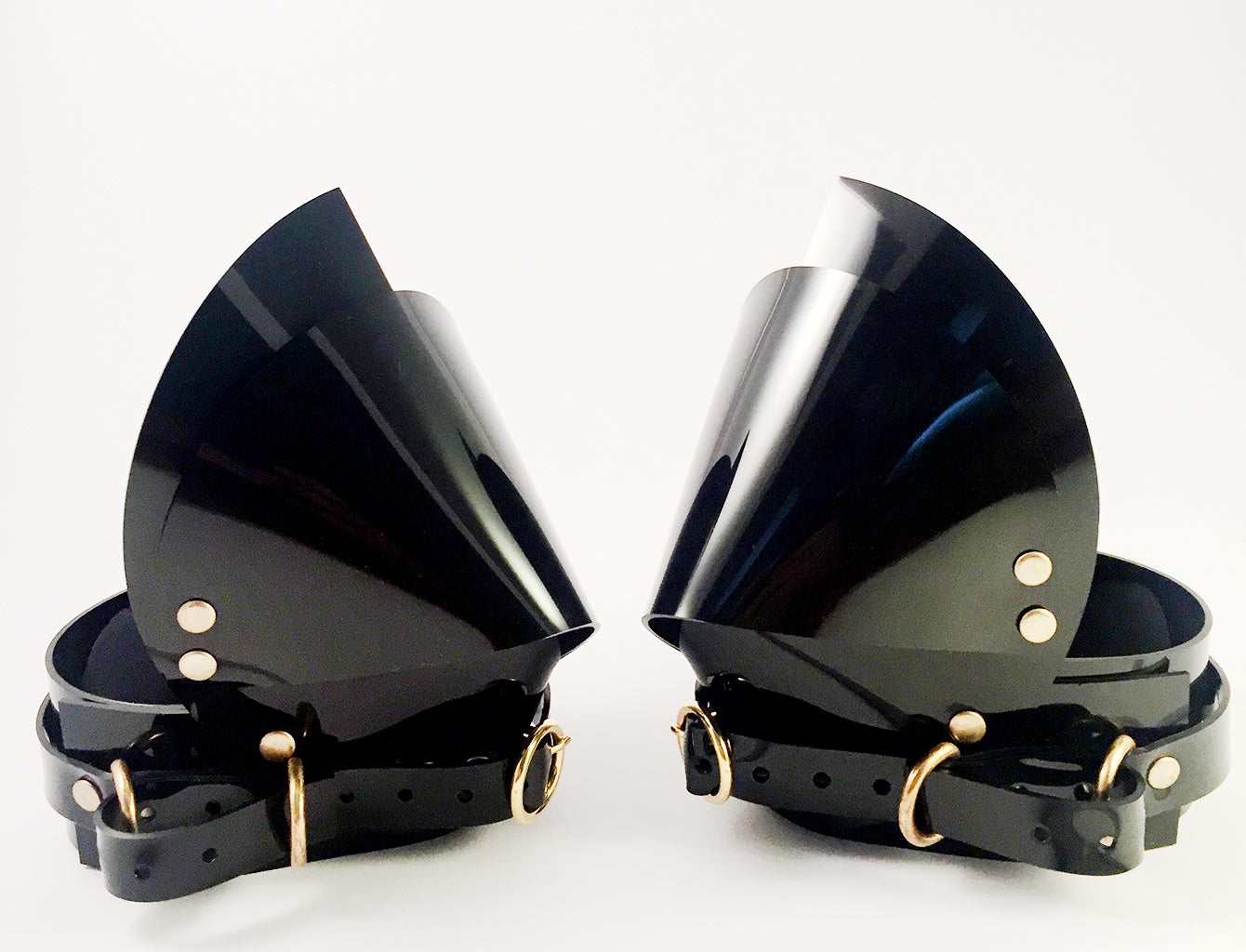 Jivomir Domoustchiev vegan vinyl pvc fashion wearable sculpture hand crafted to order only in East London Atelier independent luxury brand dress collar choker belt