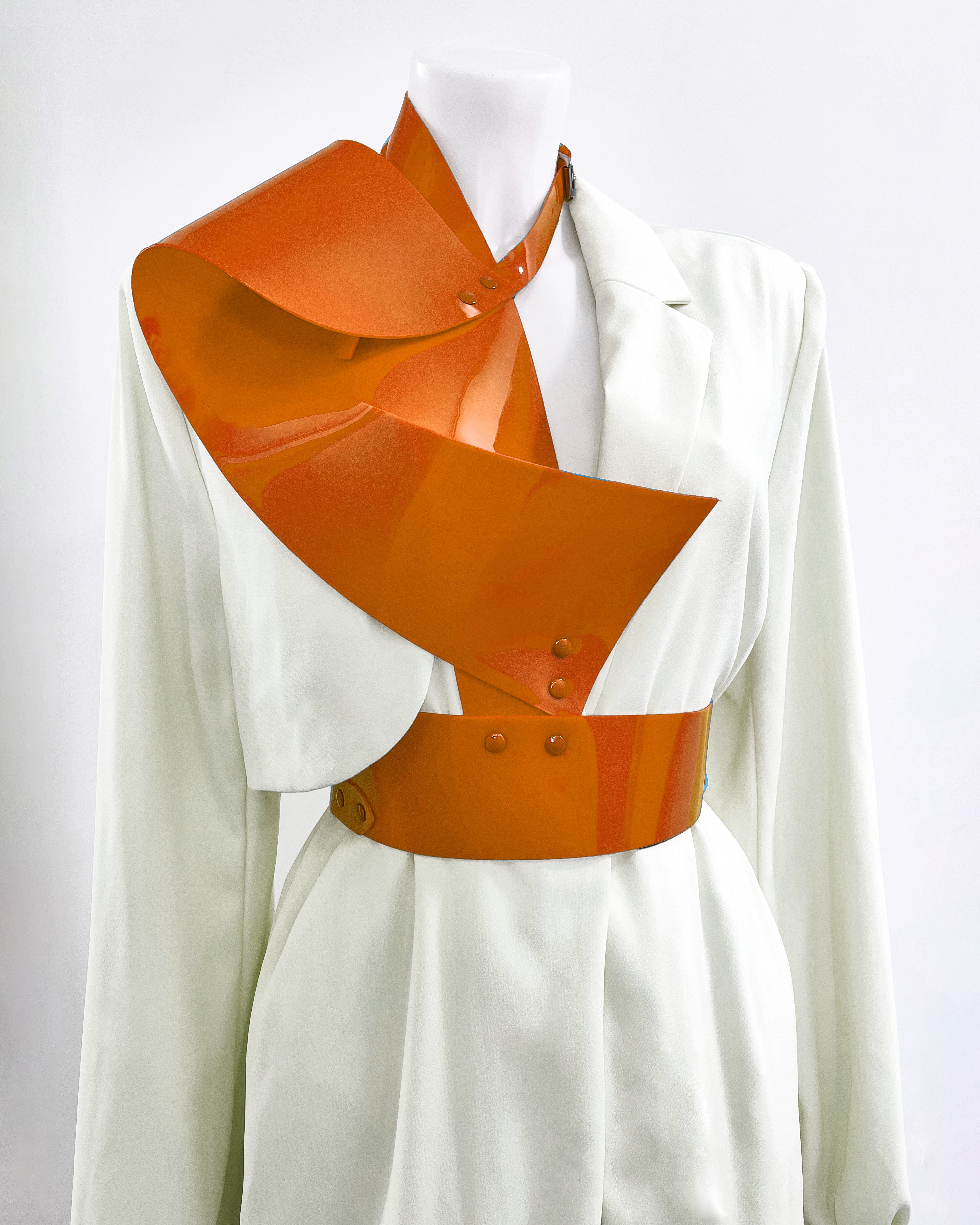 ATÉLIER JIVOMIR vegan half harness fashion accessory red orange