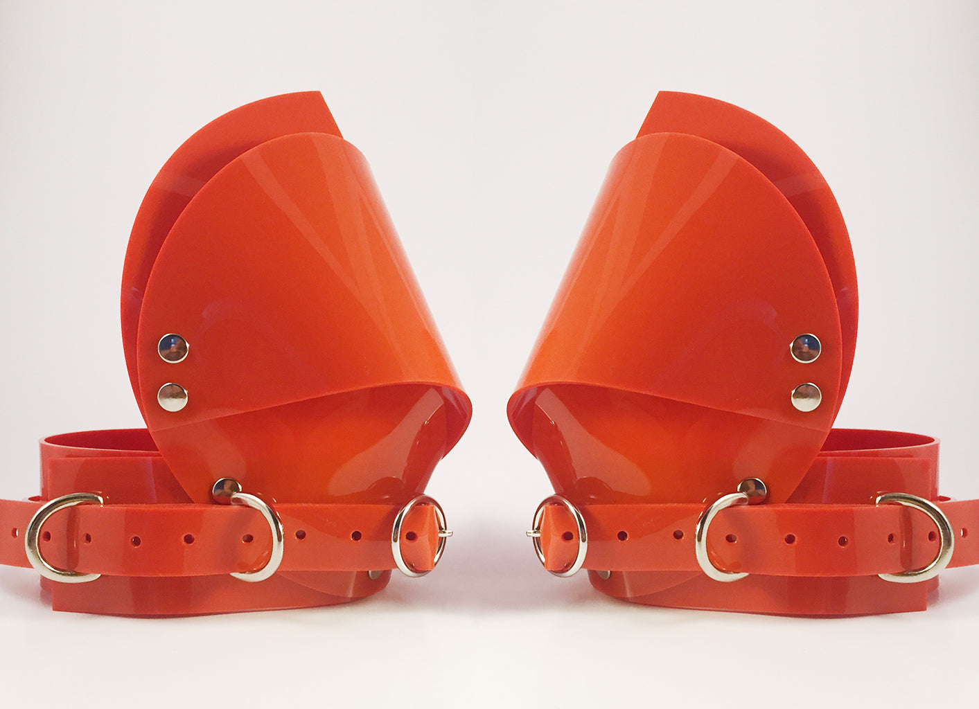 Jivomir Domoustchiev vegan vinyl pvc fashion wearable sculpture hand crafted to order only in East London Atelier independent luxury brand dress collar choker belt