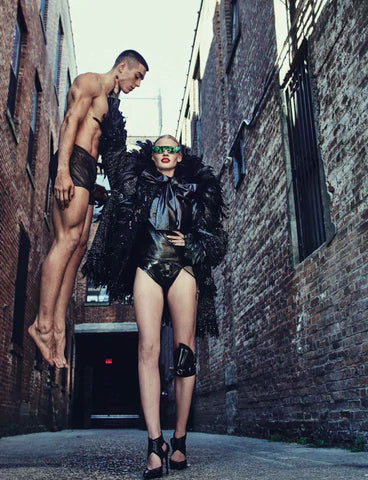 Jivomir Domoustchiev vegan vinyl pvc fashion wearable sculpture hand crafted to order only in East London Atelier independent luxury brand dress collar choker belt