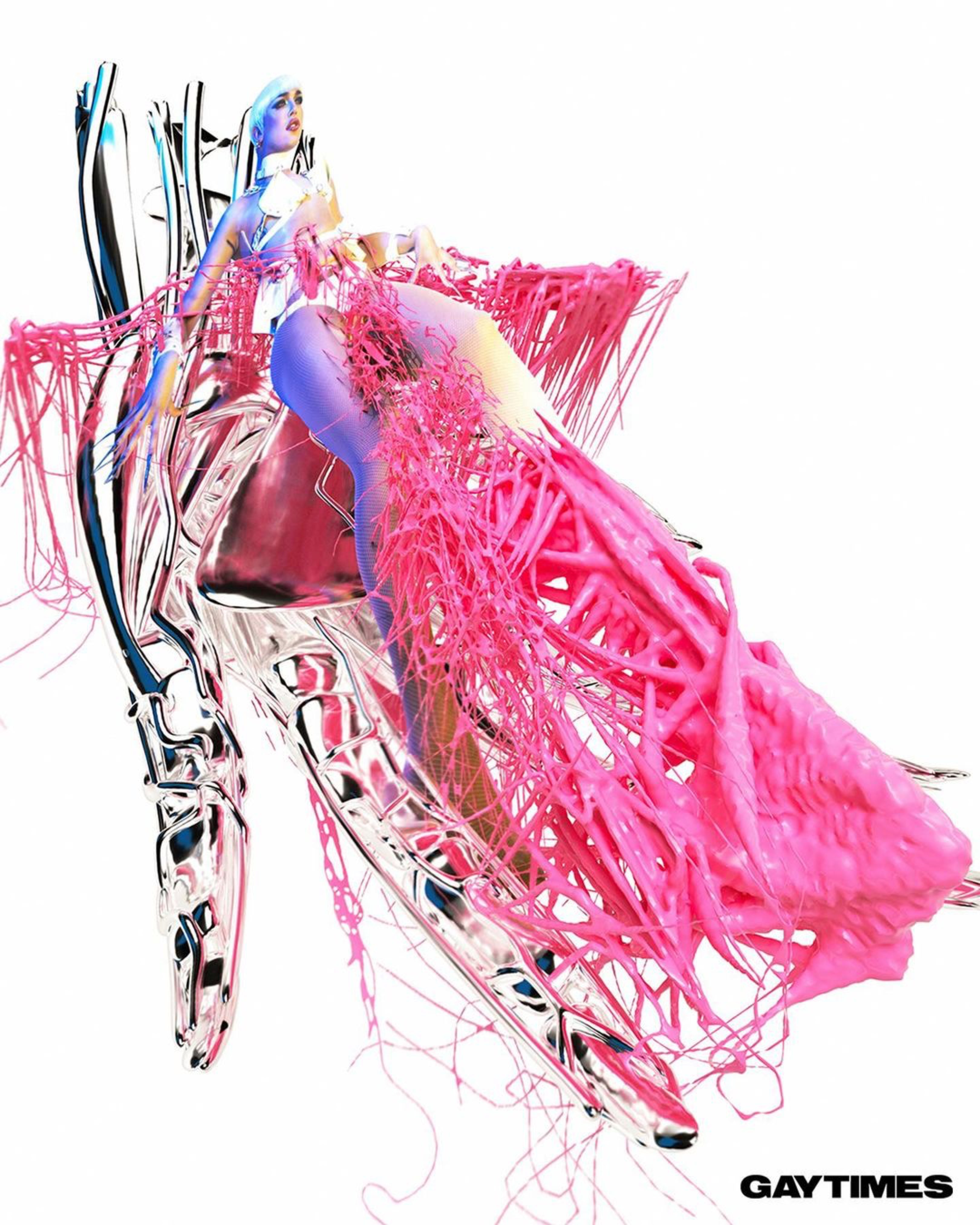 Awhora wearing Jivomir Domoustchiev Superhero Set Gay Times Magazine