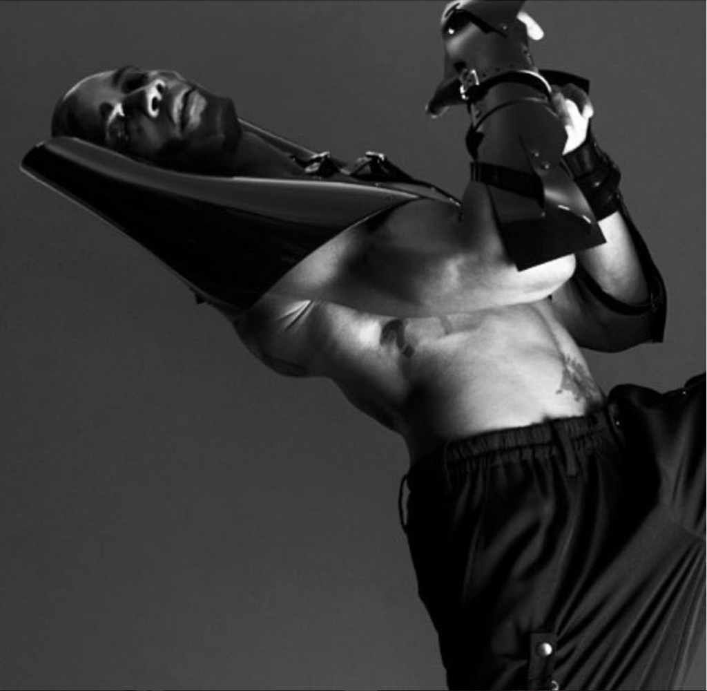 Eric Underwood wearing Custom made Jivomir Domoustchiev Shoulder piece