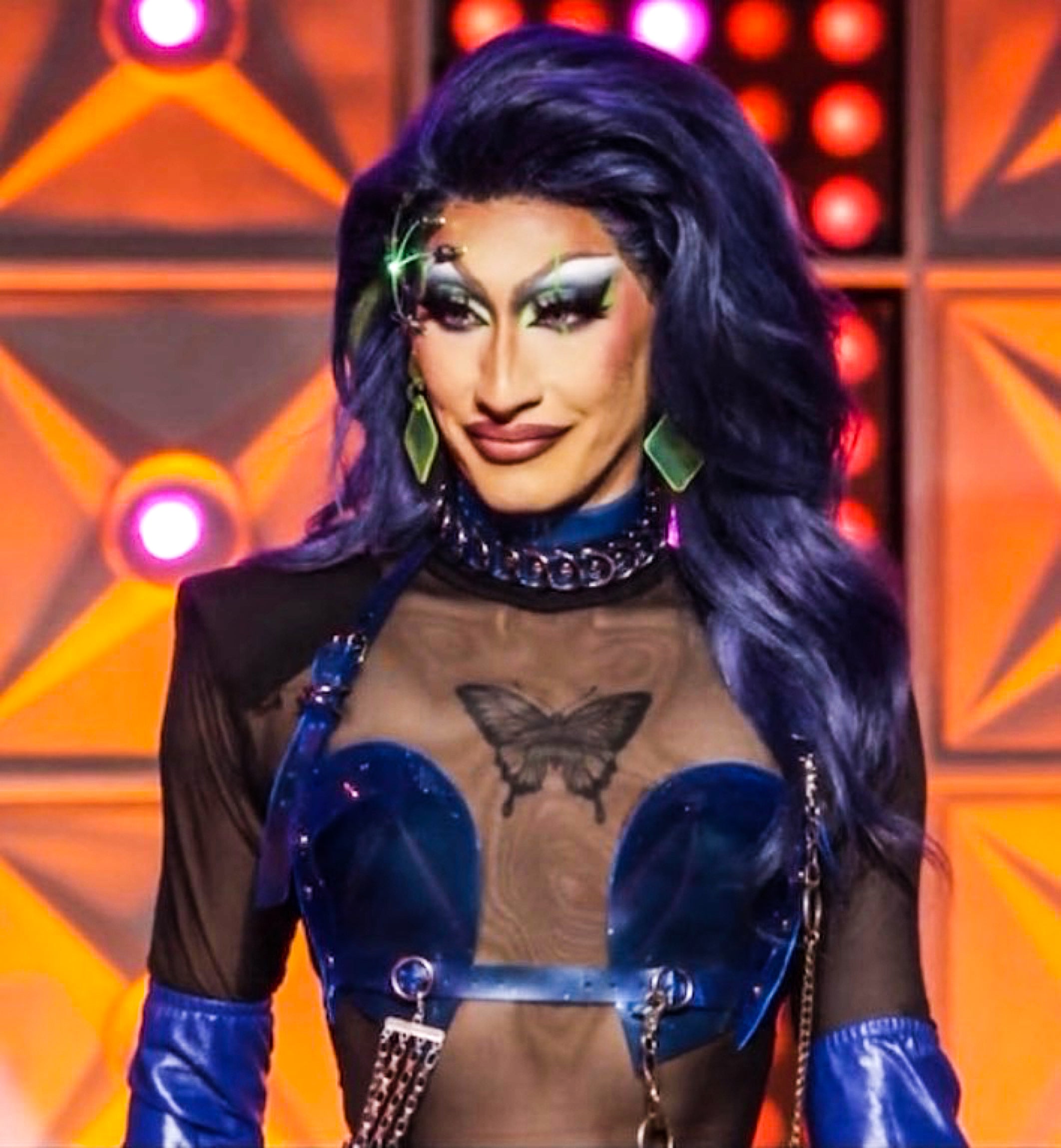 IamAnetra 😻 wearing Jivomir Domoustchiev on RuPaul's Drag Race