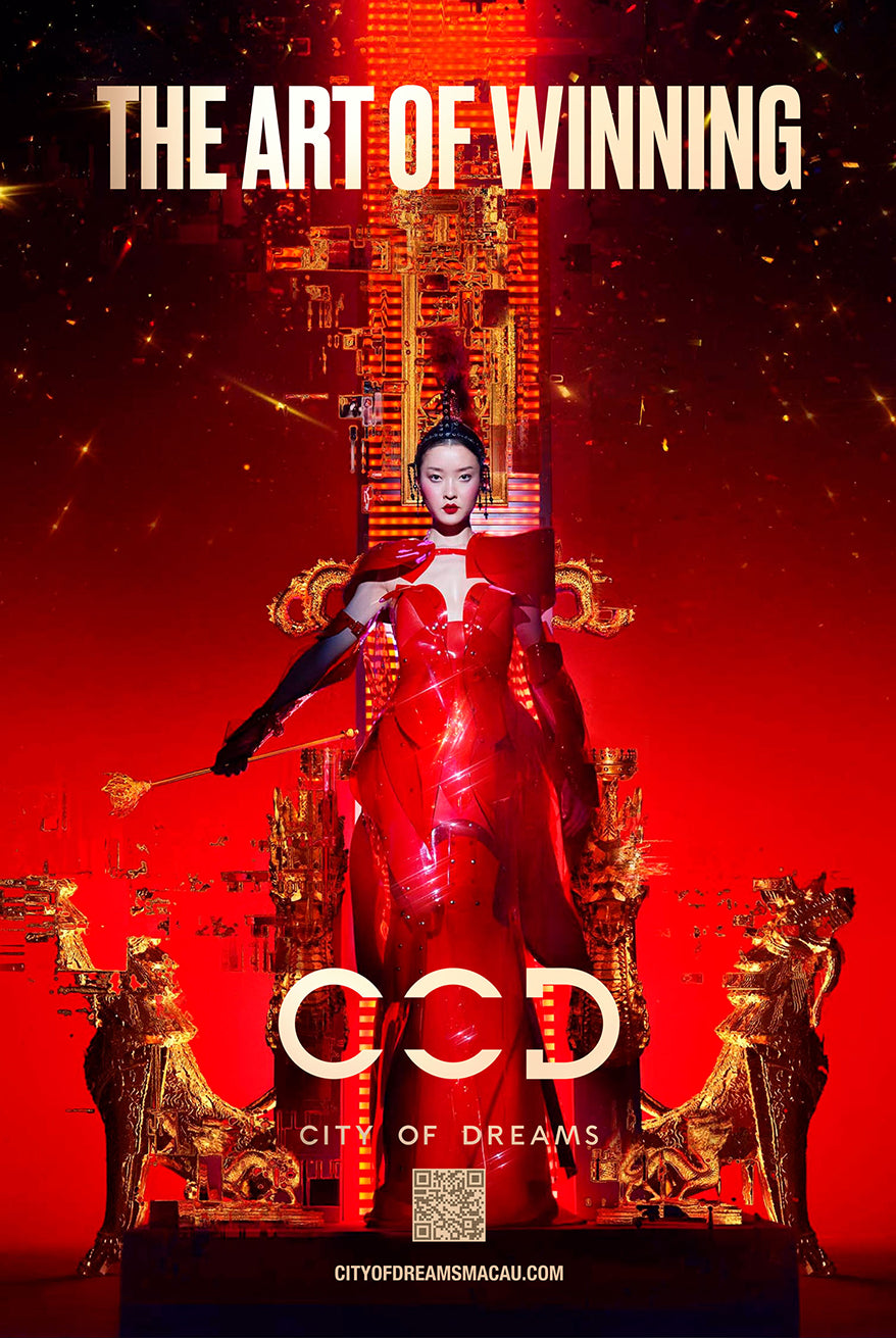 Nick Knight photographs the enchanting Du Juan wearing a custom Jivomir Domoustchiev clear red dress and sculpture coat for City Of Dream Hotel