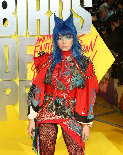 Ashnikko at the Birds of Pray Film Premier wearing Jivomir Domoustchiev multi ring harness