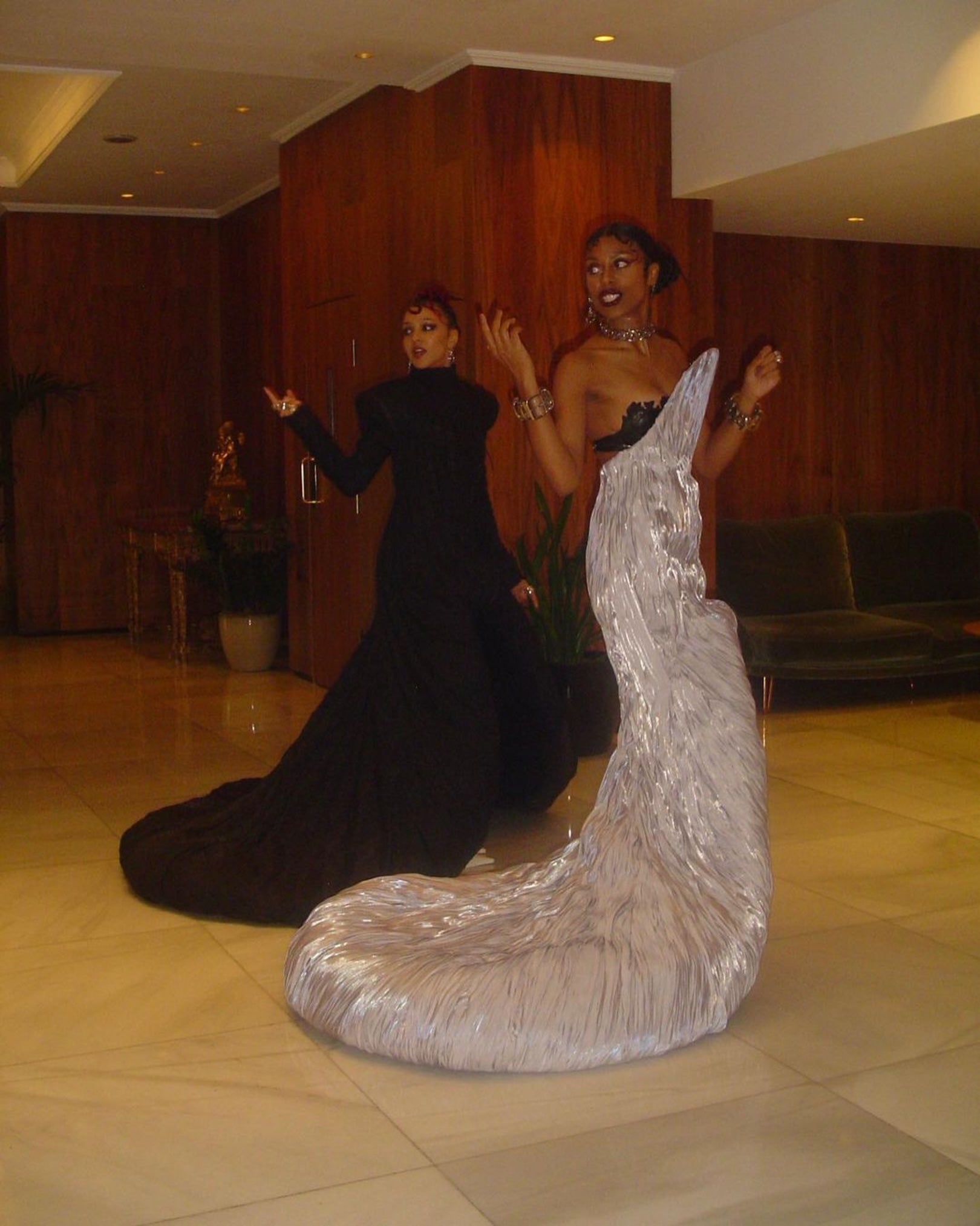 Nova Twins Wearing Jivomir Domoustchiev vegan accessories at awards gala