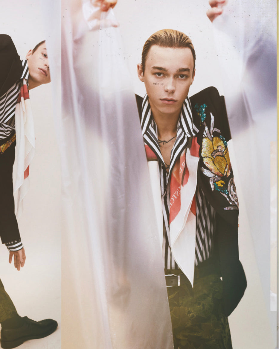 Sasha Trautvein x Jivomir Domoustchiev Nina Scarf for 1883 Magazine styled by Sayuri Bloom