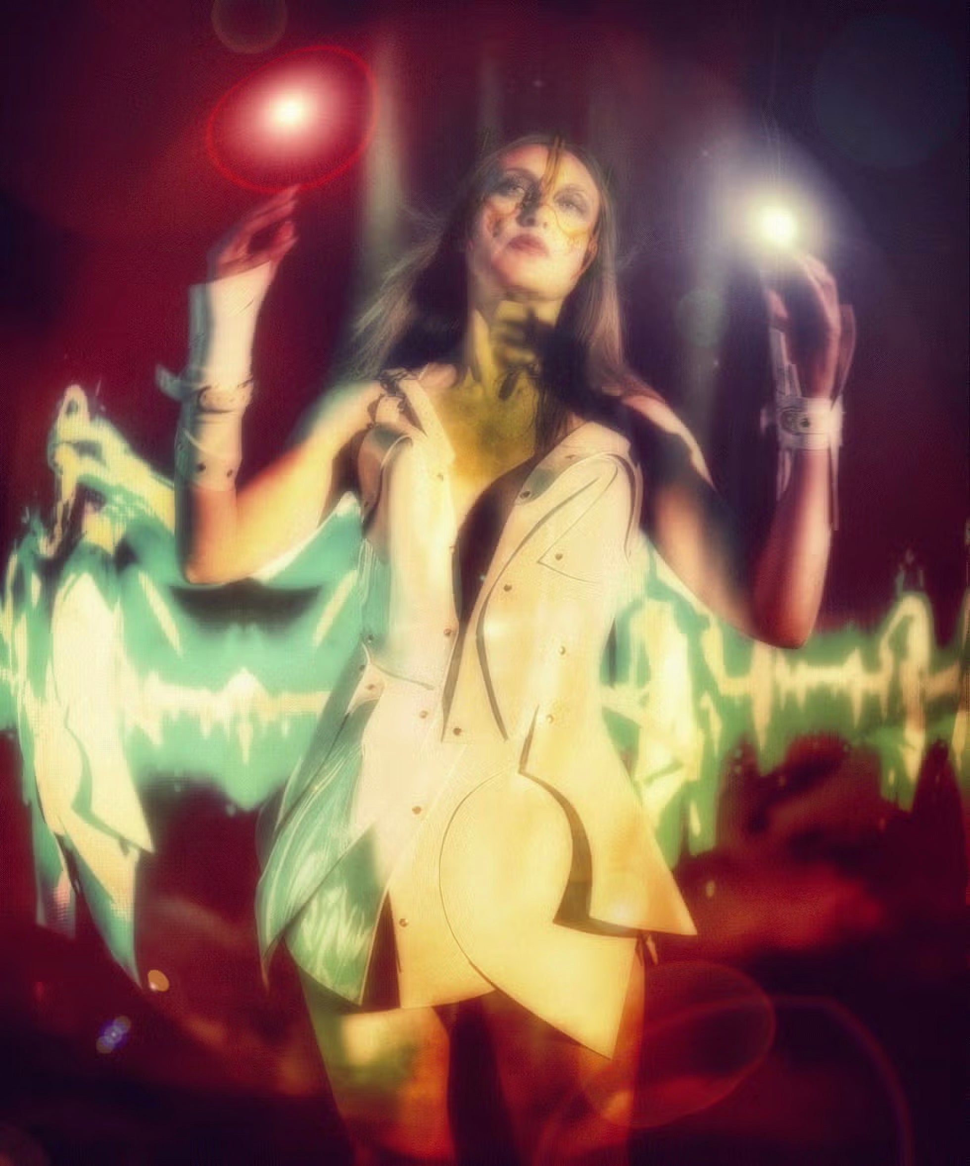 Wendy Bevan wearing Jivomir Domoustchiev for Harper Bazaar Italia