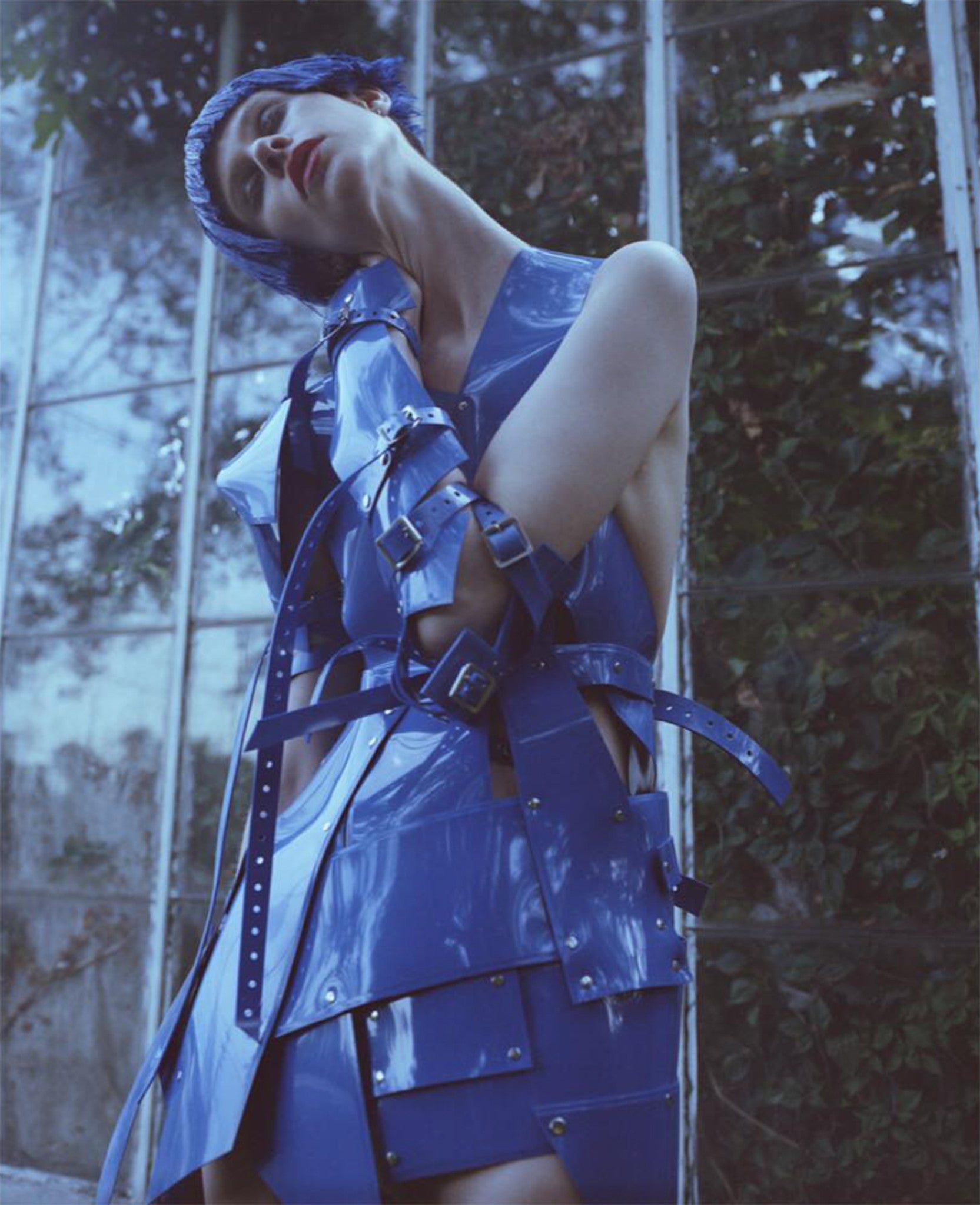 KingKong Magazine issue2 editorial featuring Blue Jivomir Domoustchiev dress & accessories