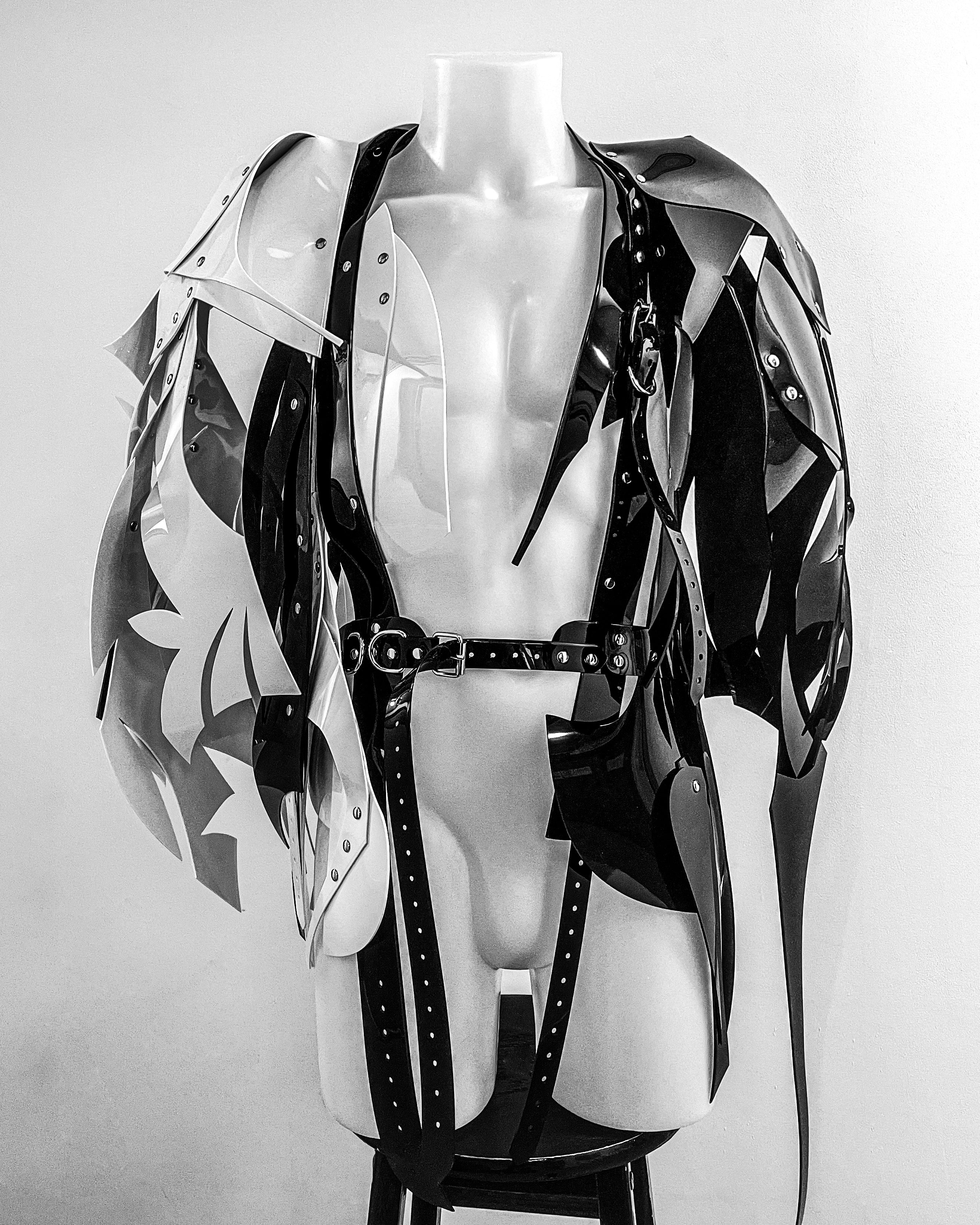 Jivomir Domoustchiev wearable asymmetric sculpture vegan future fashion jacket art