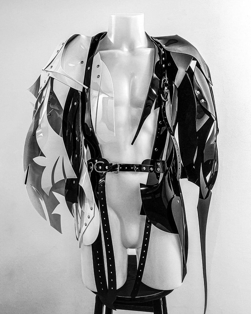Jivomir Domoustchiev wearable asymmetric sculpture vegan future fashion jacket art