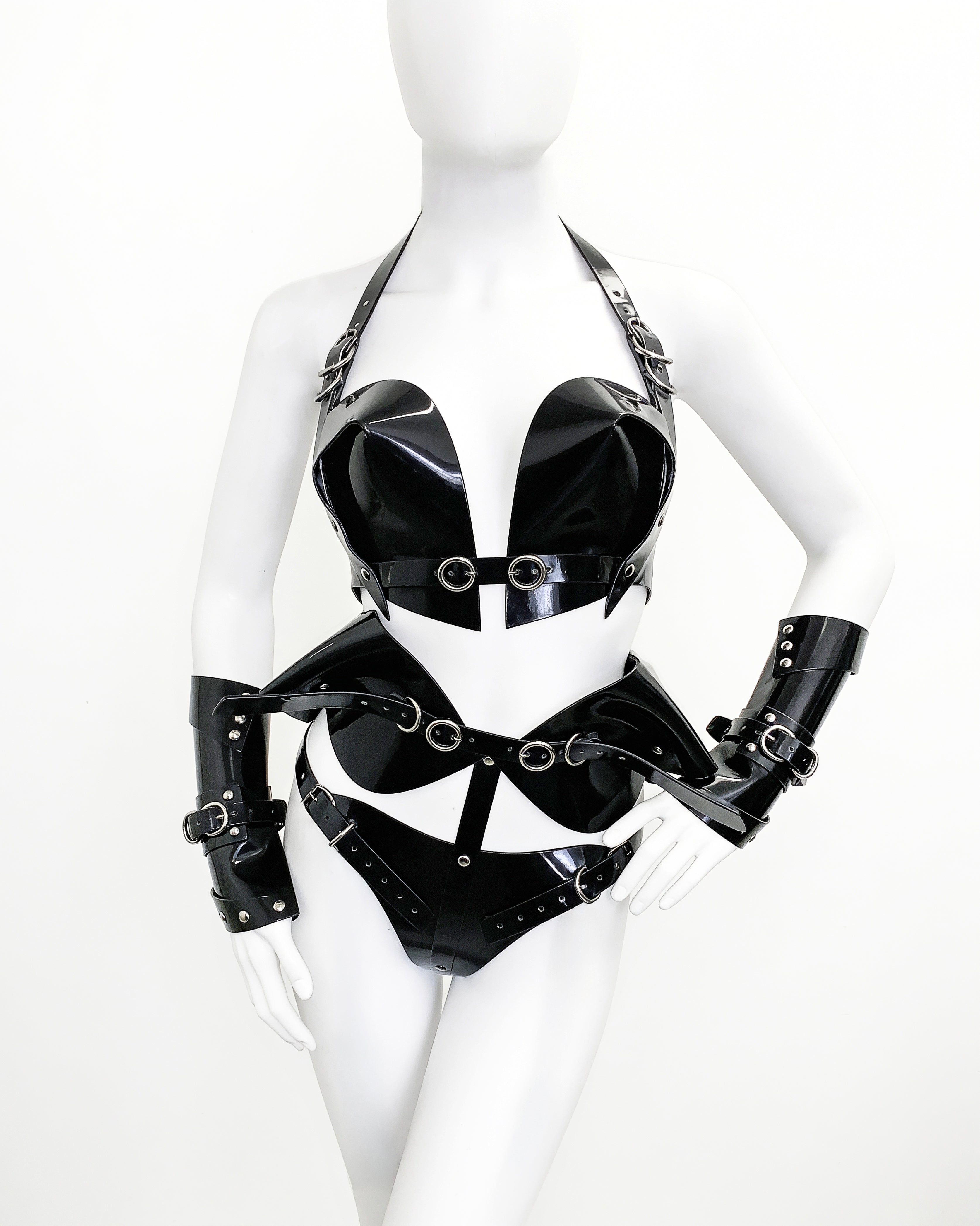 ATÉLIER JIVOMIR LUXURY VEGAN VINYL KINK FASHION CRAFTED ACCESSORIES BODY JEWELLERY