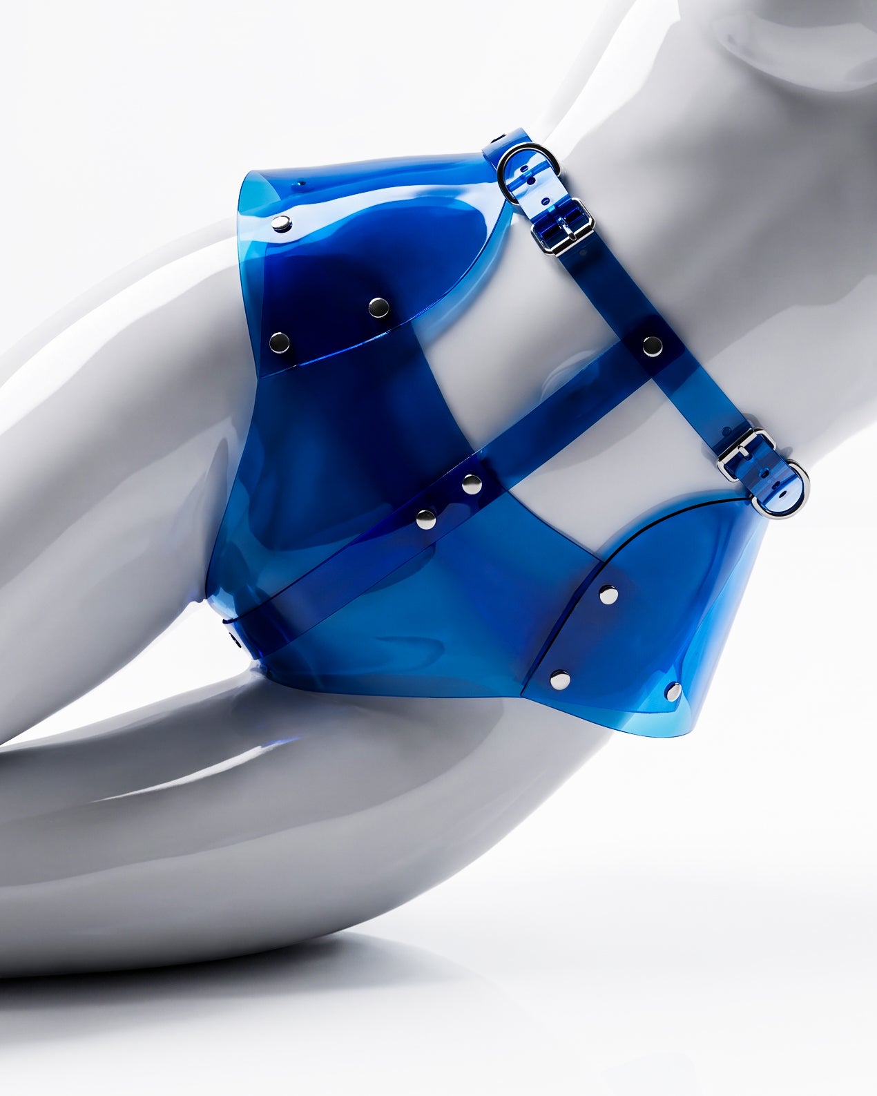 ATÉLIER JIVOMIR LUXURY VEGAN VINYL ROBO HIPSTER LINGERIE INTIMATES KNICKERS  CLEAR BLUE