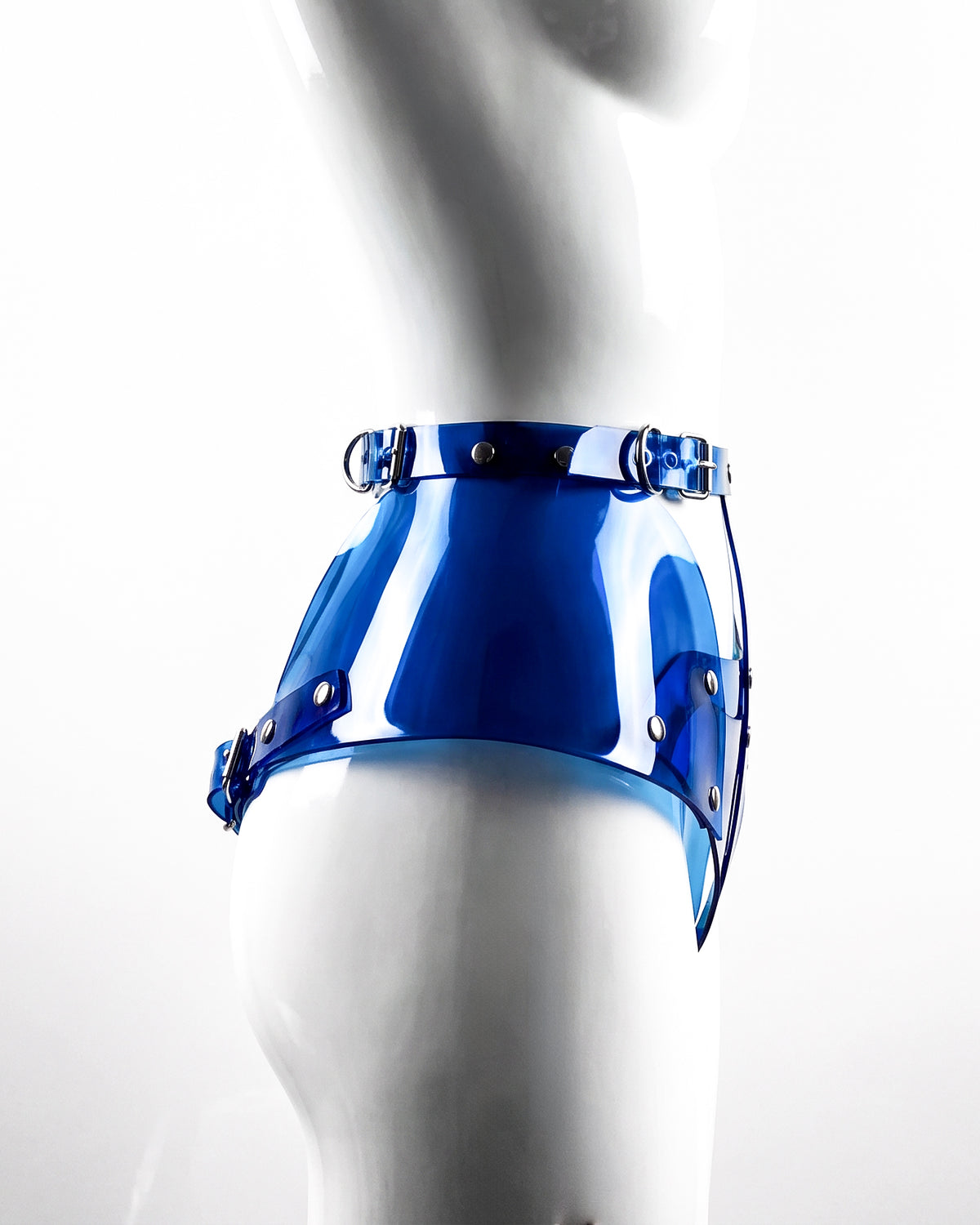 ATÉLIER JIVOMIR LUXURY VEGAN VINYL ROBO HIPSTER LINGERIE INTIMATES KNICKERS  BLUE