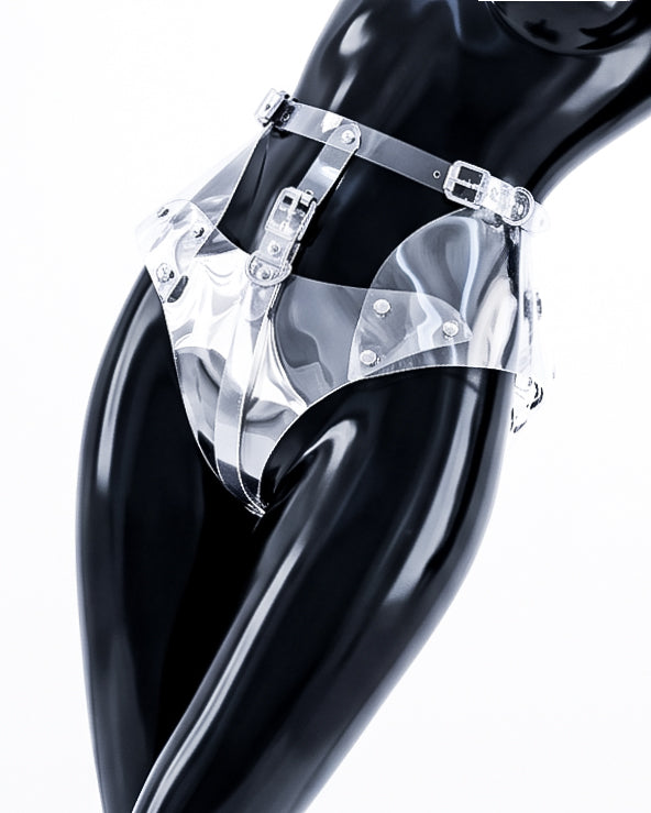 ATÉLIER JIVOMIR LUXURY VEGAN VINYL ROBO HIPSTER LINGERIE INTIMATES KNICKERS CLEAR CLEAR