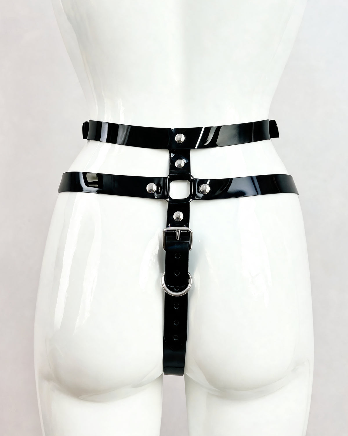 ATÉLIER JIVOMIR LUXURY VEGAN VINYL INTIMATES LINGERIE PVC CRAFTED FASHION UNDERWEAR BLACK THONG