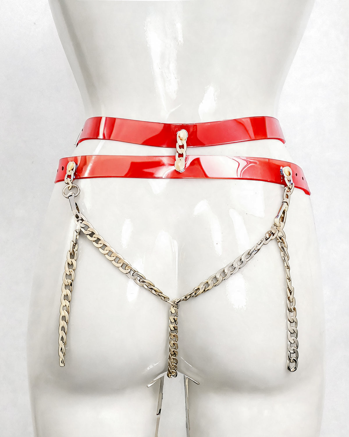 ATÉLIER JIVOMIR LUXURY VEGAN VINYL INTIMATES LINGERIE PVC CRAFTED FASHION UNDERWEAR RED CLEAR