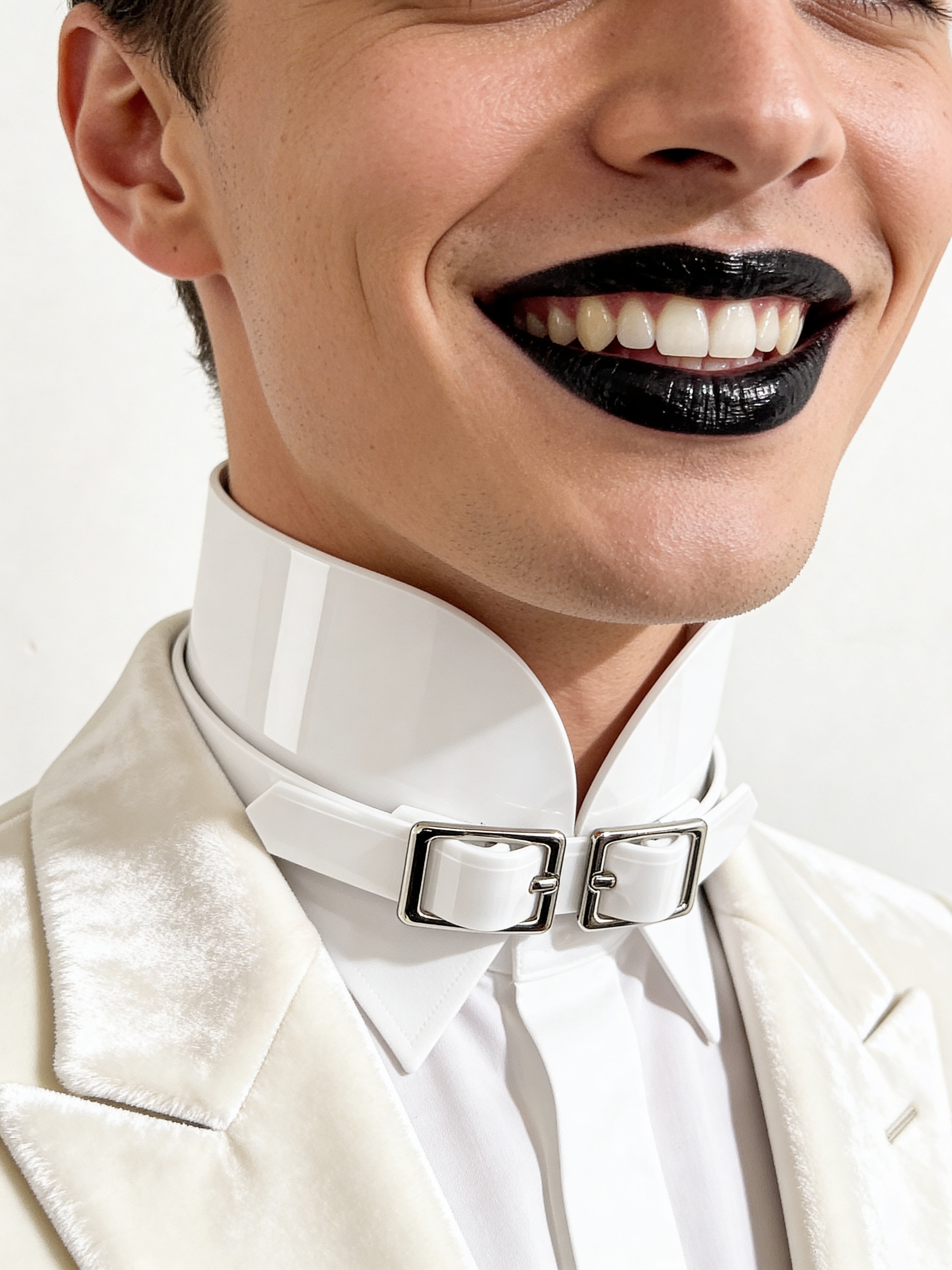ATÉLIER JIVOMIR VEGAN LUXURY FASHION ACCESSORIES COLLAR CHOKER WHITE UNISEX