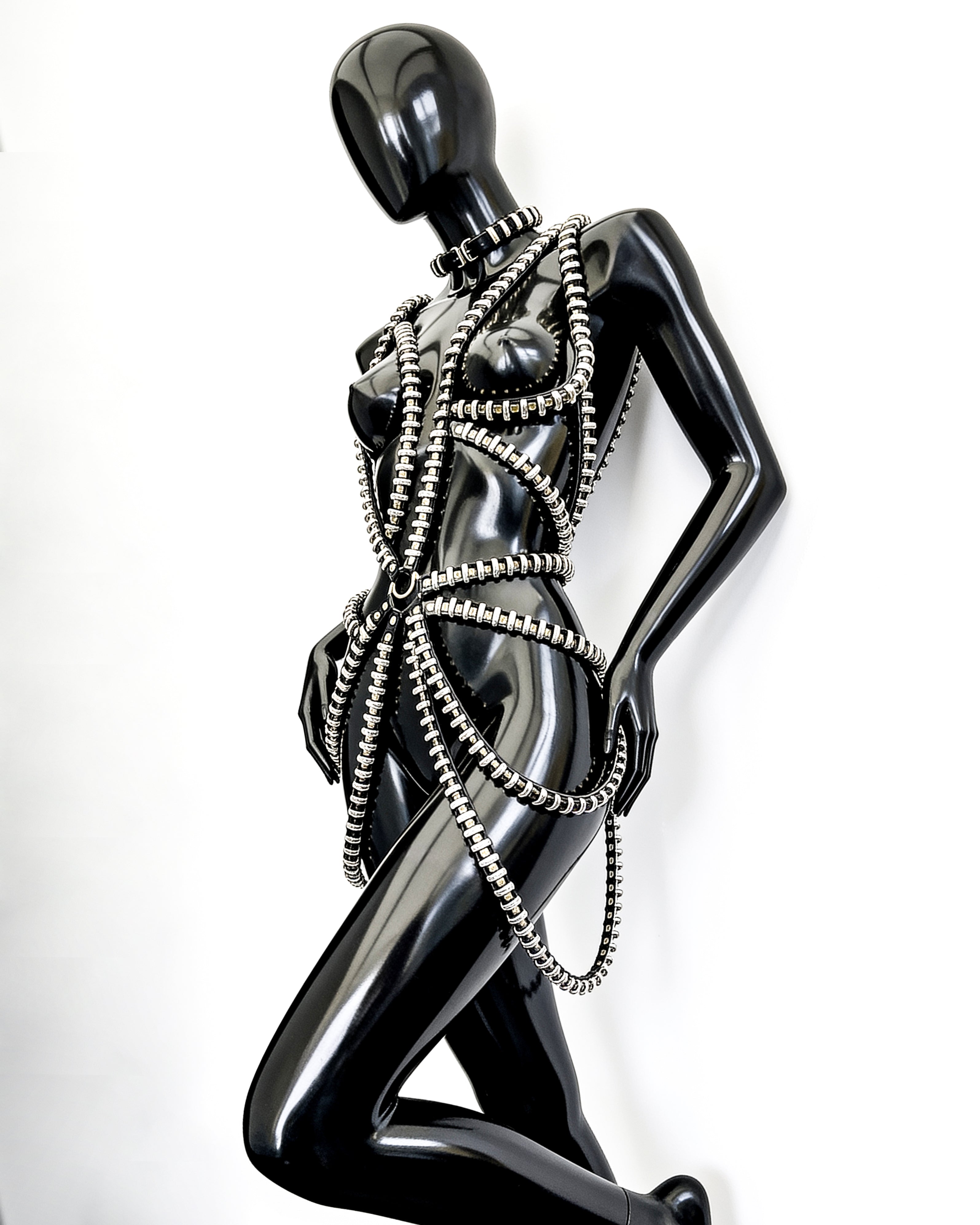 ATÉLIER JIVOMIR LUXURY VEGAN HAND CRAFTED FASHION and accessories mini ring studded dress 