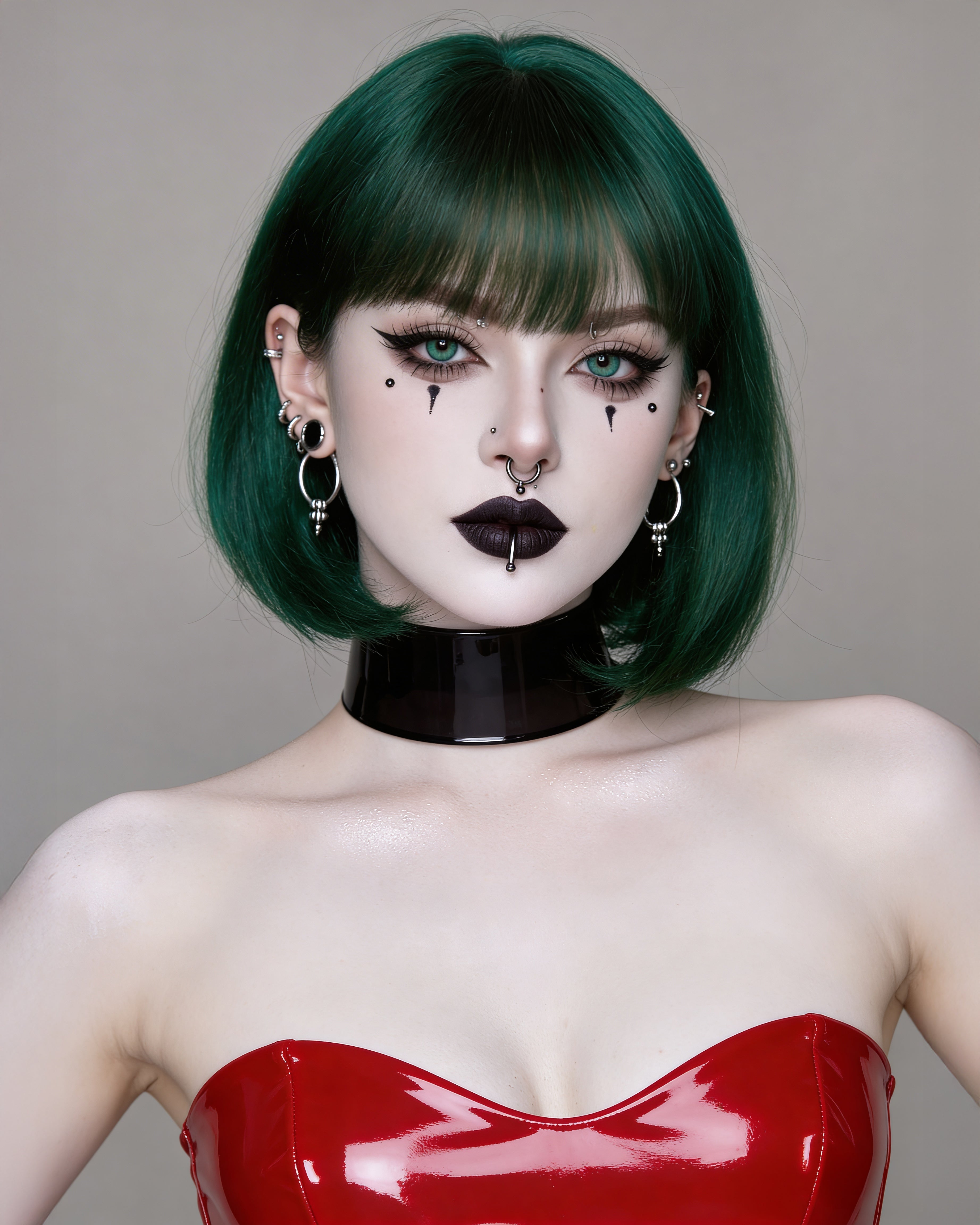ATÉLIER JIVOMIR VEGAN VINYL PVC LATEX FASHION KINK COLLAR CHOKER DOG COLLAR ACCESSORY BLACK