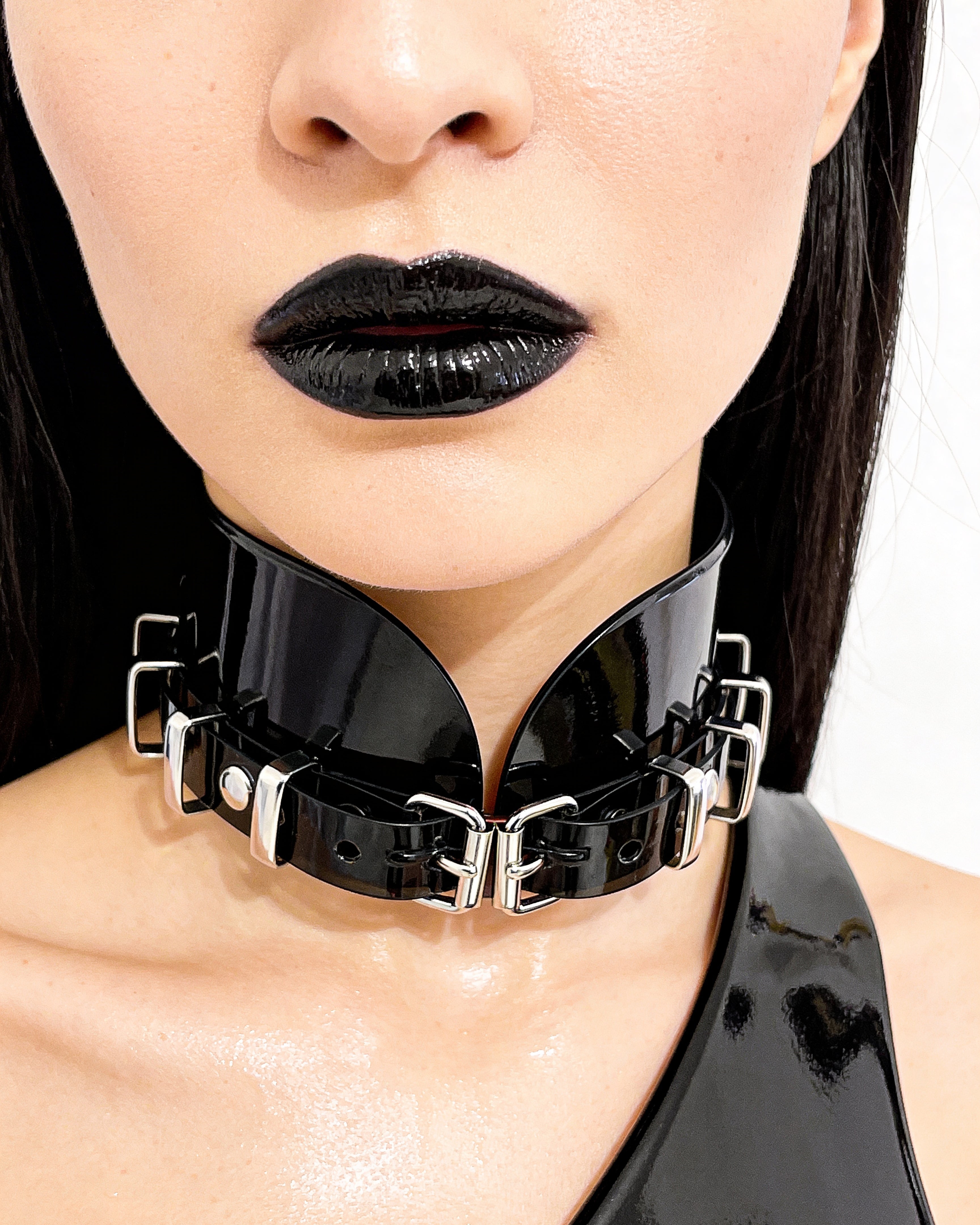 ATÉLIER JIVOMIR VINYL RING COLLAR CHOKER luxury vegan fashion accessories