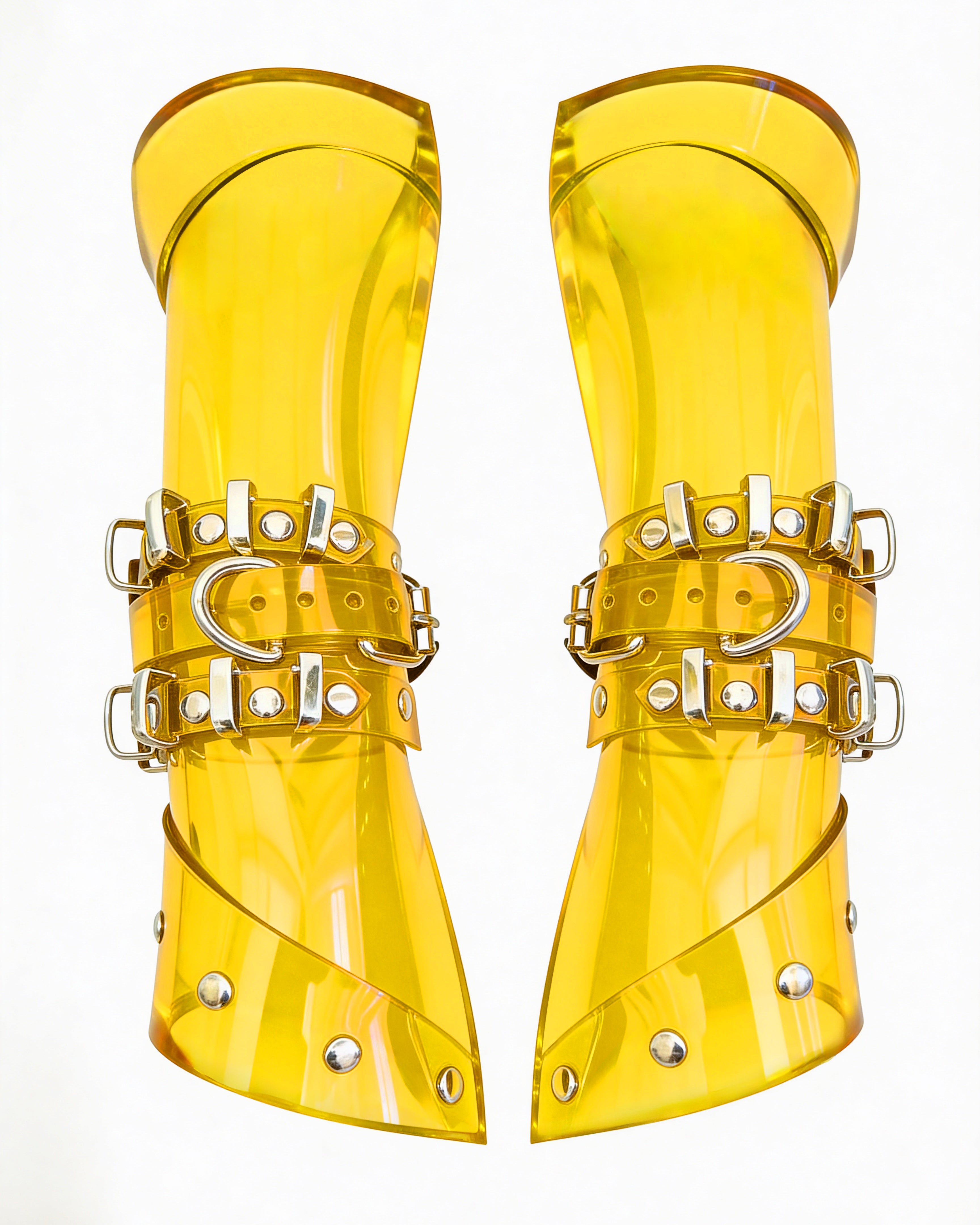 ATELIER JIVOMIR WHITE VINYL OPVC MINI RING CUFFS GAUNTLETS