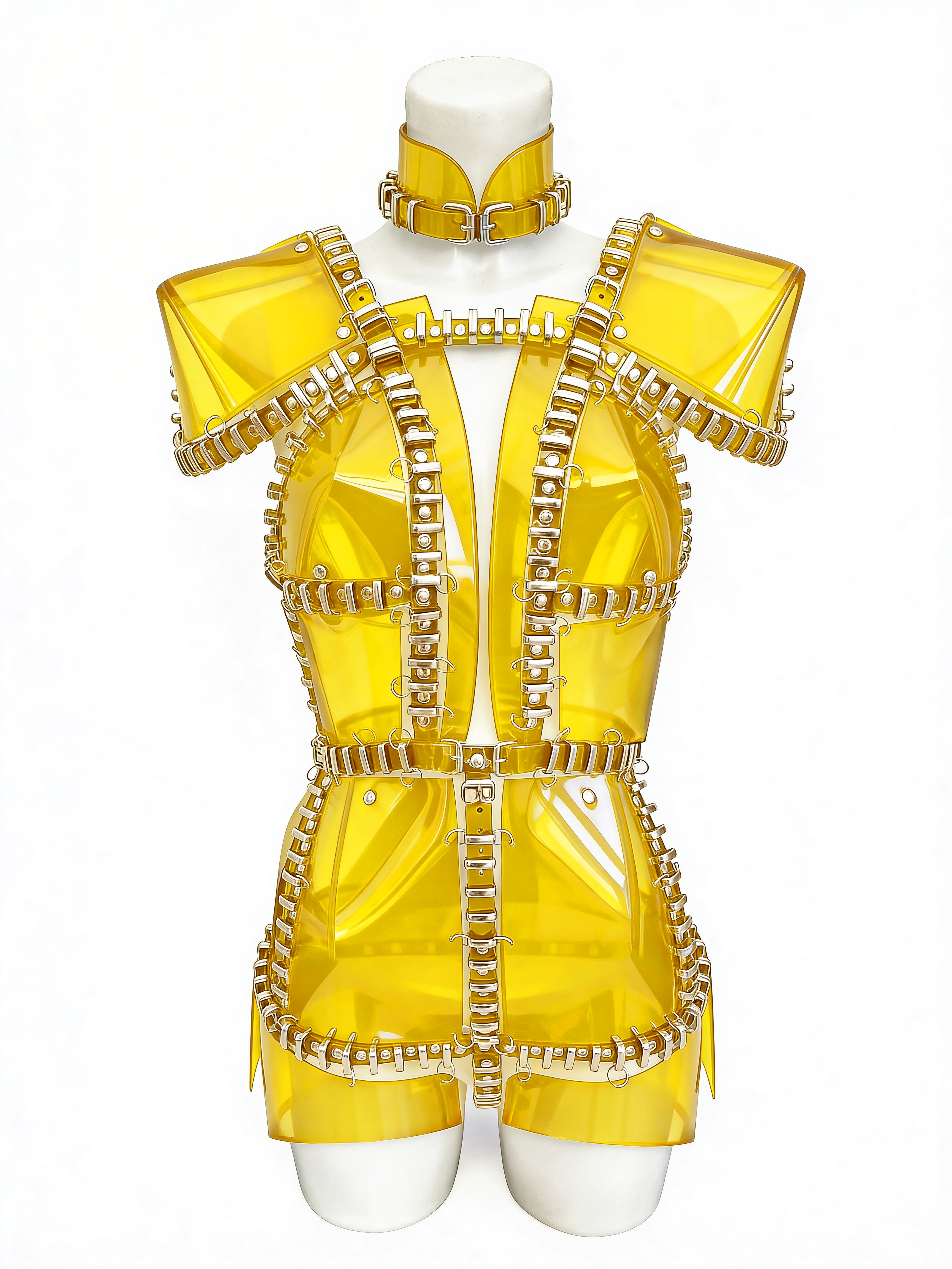Queen of New York Dress by ATÉLIER JIVOMIR Yellow Transparent