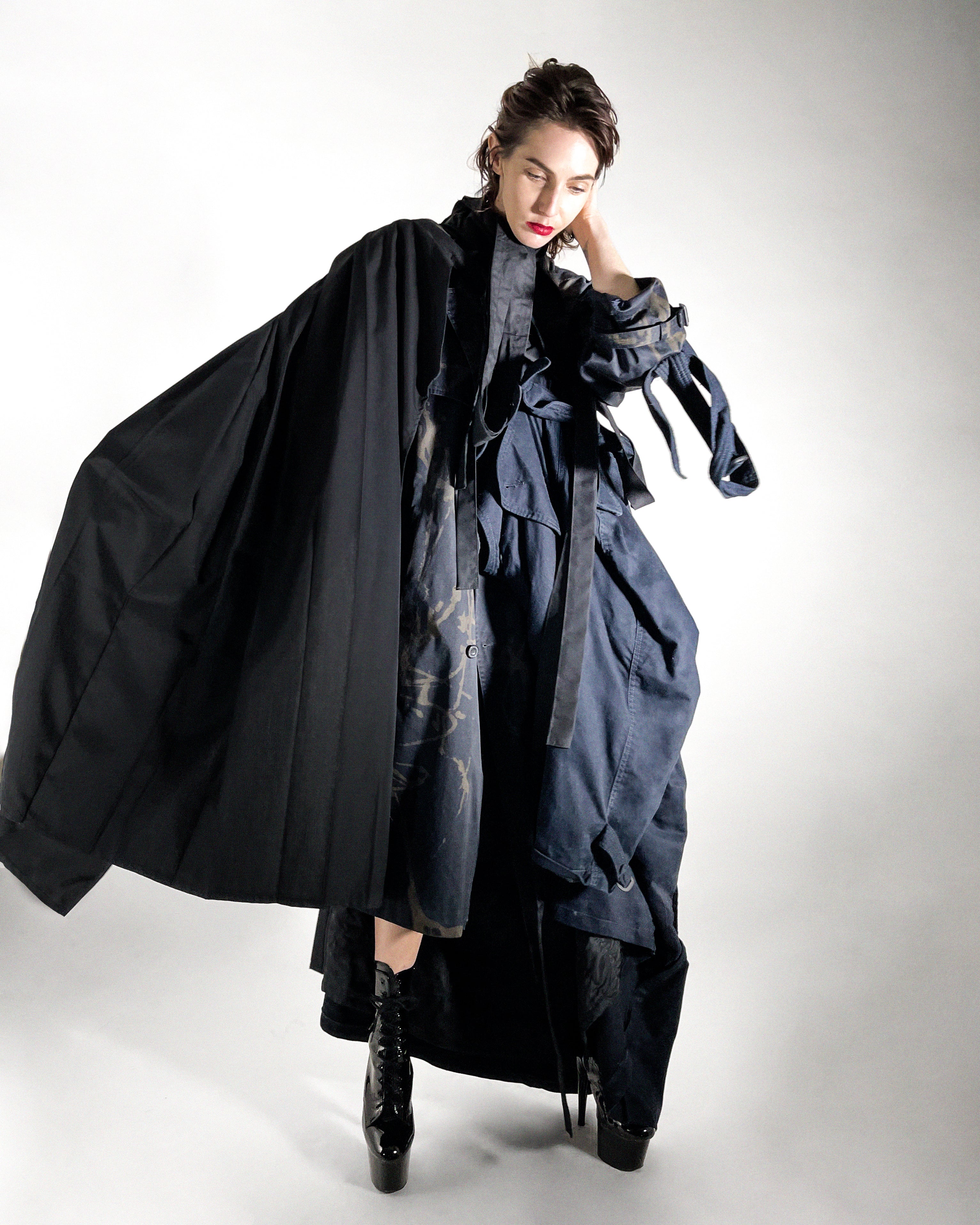 ATÉLIER JIVOMIR KENDO TRENCH REPURPOSED MULTI COAT JACKET LUXURY AVANT GARDE FASHION EXPRESSION DANCING