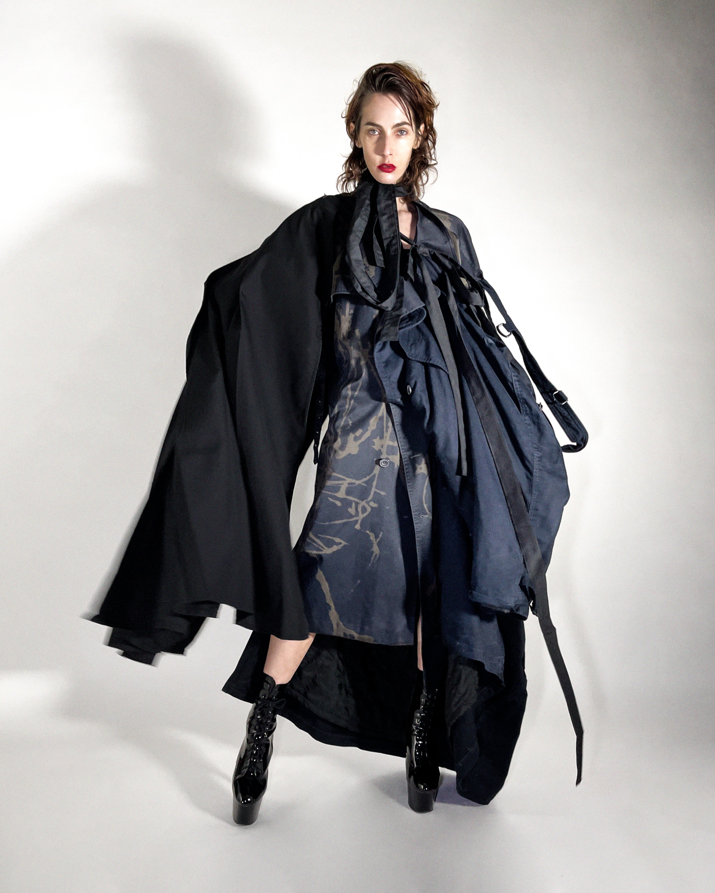 ATÉLIER JIVOMIR KENDO TRENCH REPURPOSED MULTI COAT JACKET LUXURY AVANT GARDE FASHION EXPRESSION HIGHLANDER