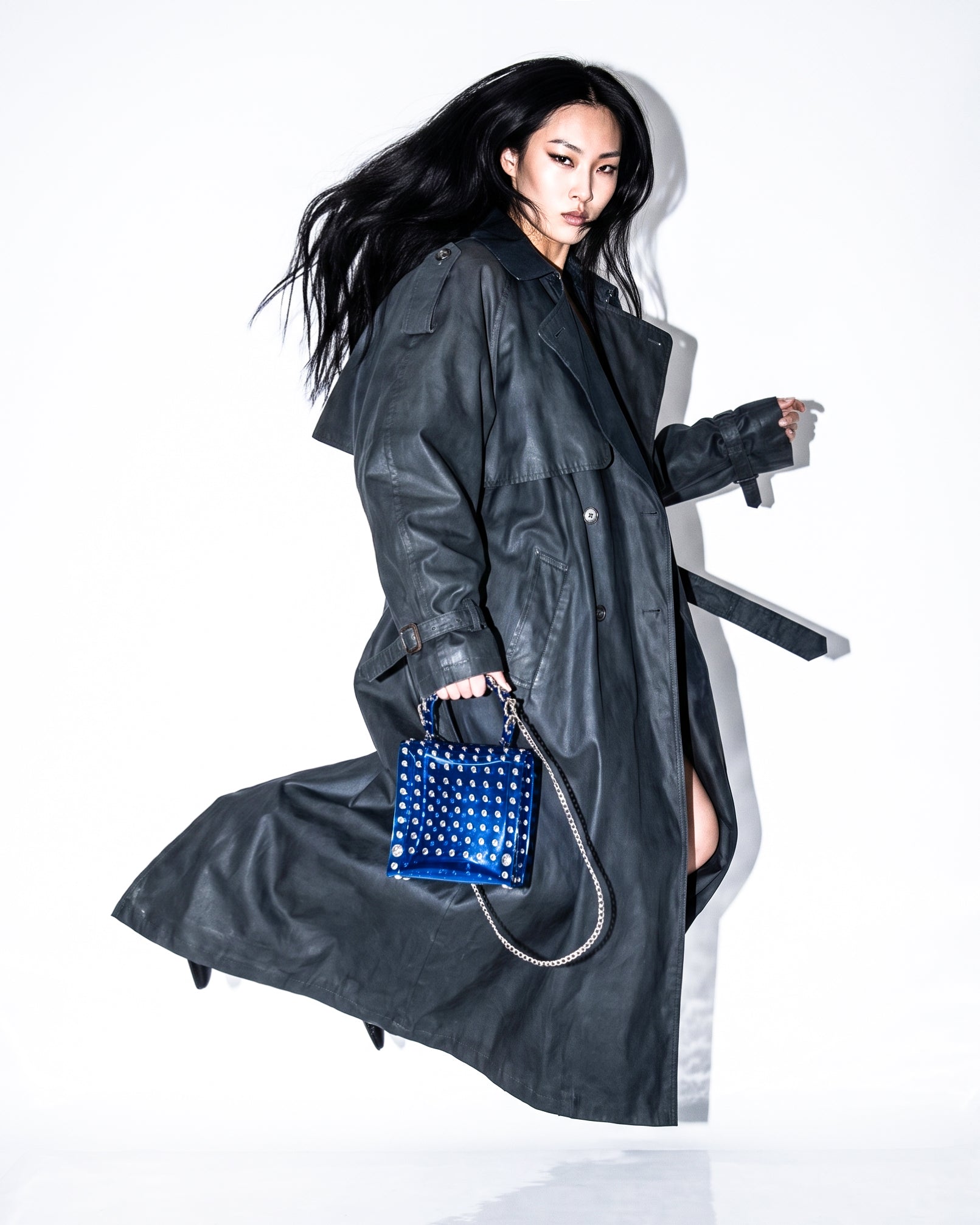 The Secret LUXURY VEGAN Purse HAND Bag ATÉLIER JIVOMIR must have small purse vegan vinyl handbag  trench coat jumping