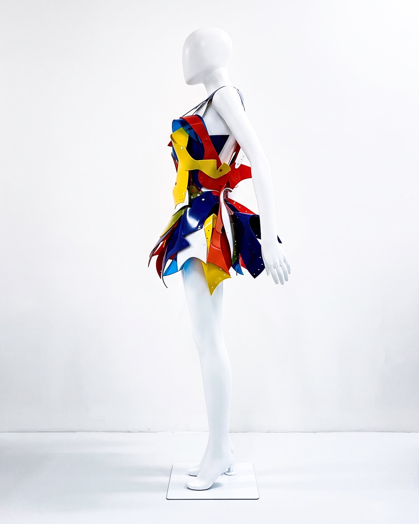 ATÉLIER JIVOMIR REIMAGINEEVERYTHING DRESS WEARABLE ART SCULPTURE INSPRED BY MONDRIAN