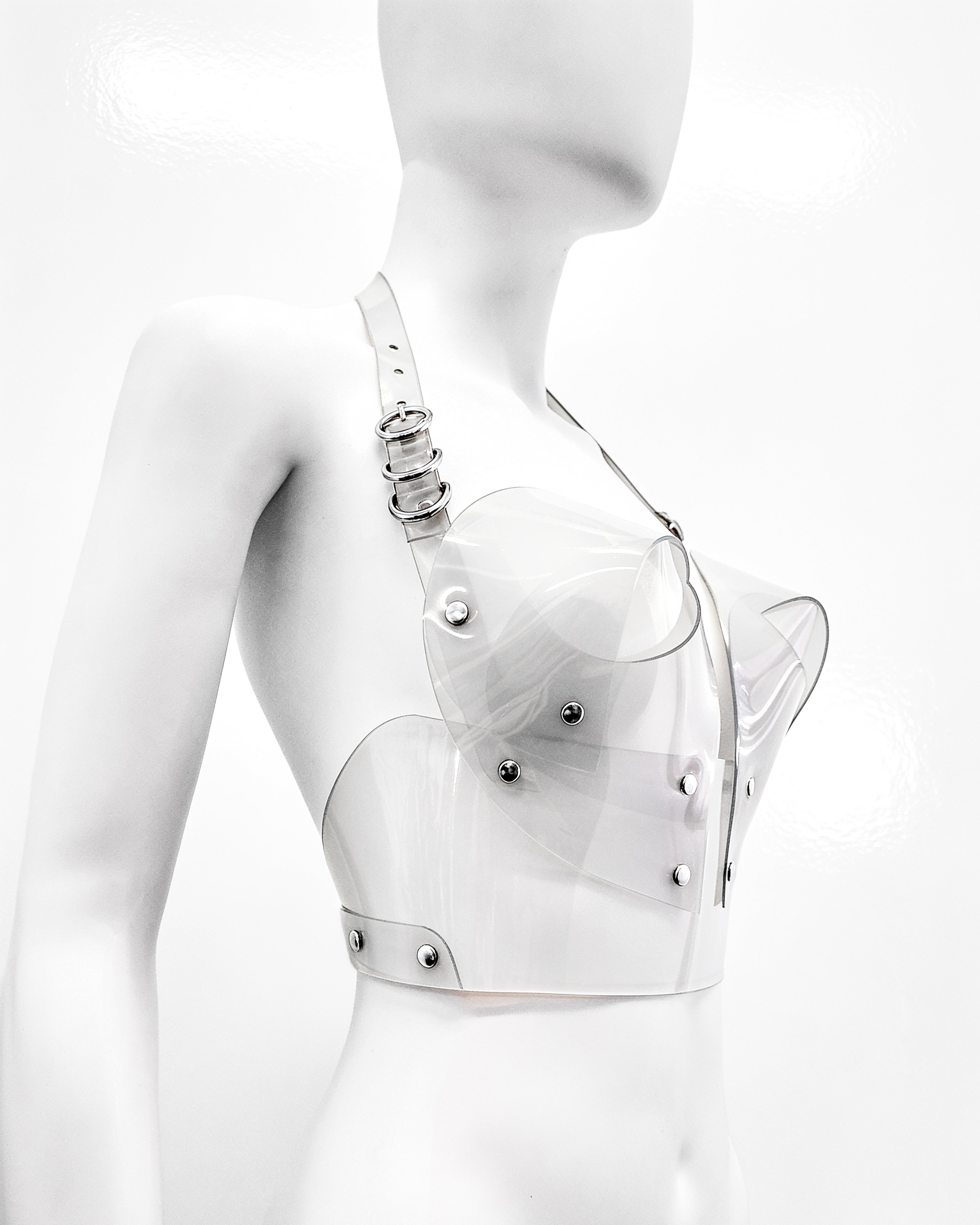 ATÉLIER JIVOMIR LUXURY VEGAN FASHION BRA BRALET BUSTIER CLEAR TRANSPARENT