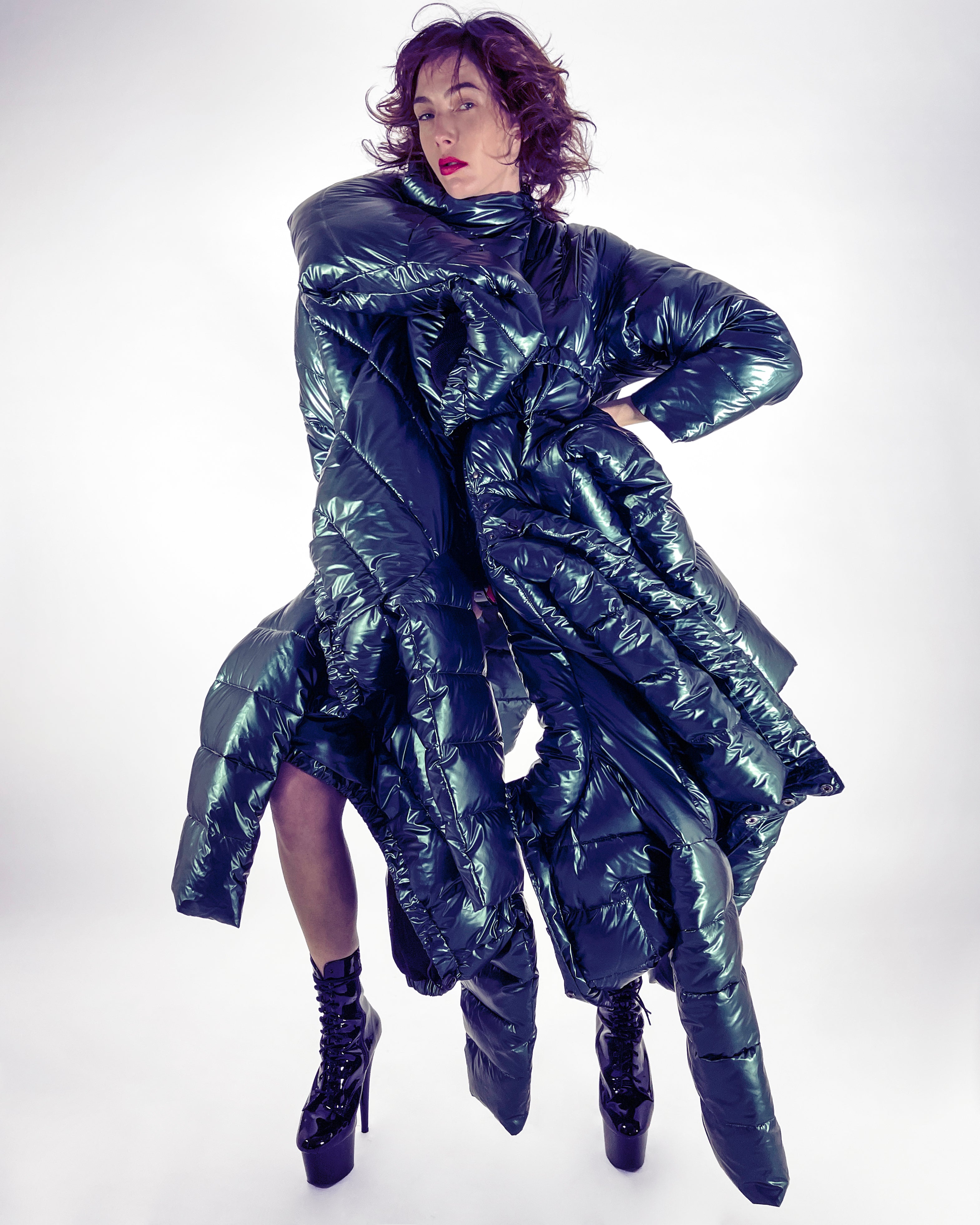 ATÉLIER JIVOMIR repurposed wearable sculpture puf coat CRAFTED AVANT GARDE EXPRESSION 