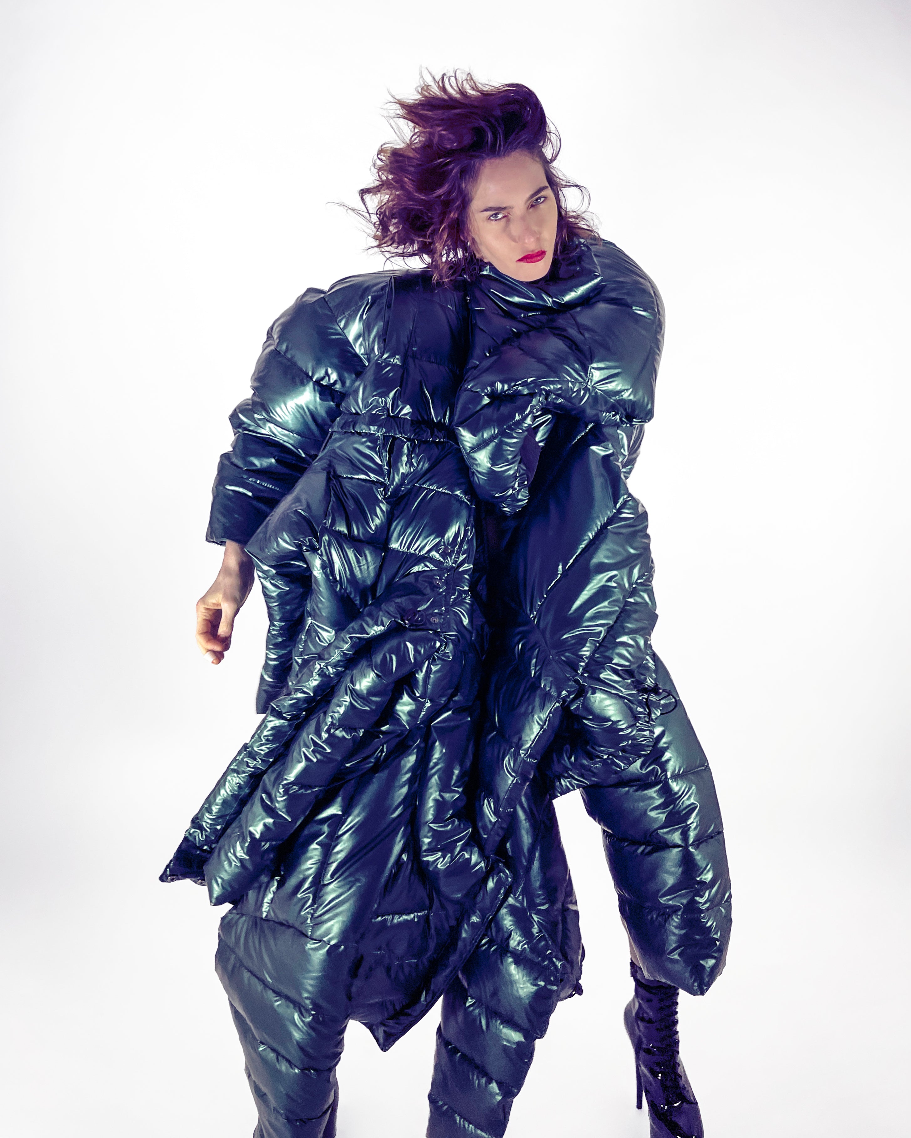ATÉLIER JIVOMIR repurposed wearable sculpture puf coat CRAFTED AVANT GARDE EXPRESSION