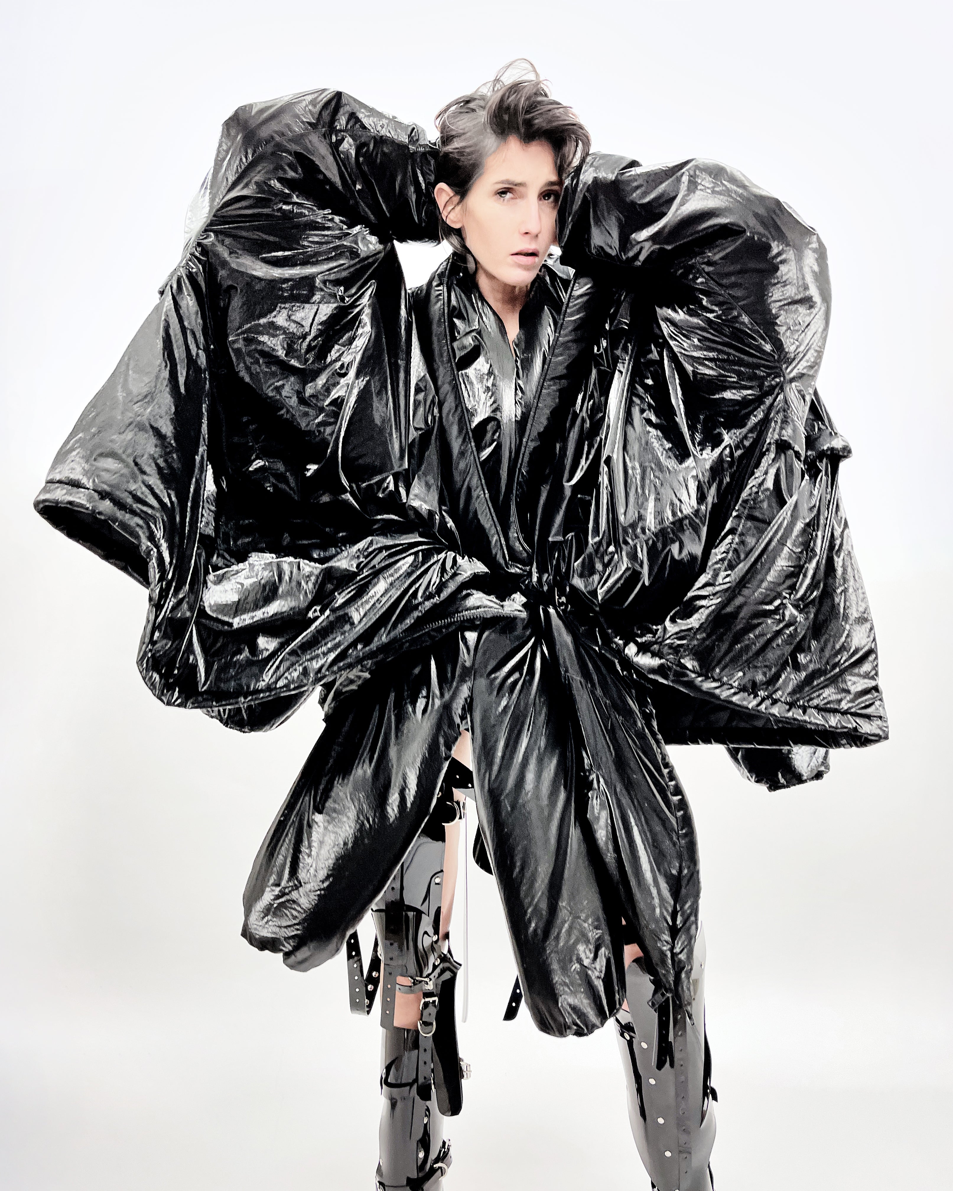Shapeshifter PUF ATÉLIER JIVOMIR layered sculpture Puffa coat repurposed reimagineeverything future fashion AVANT GARDE luxury 